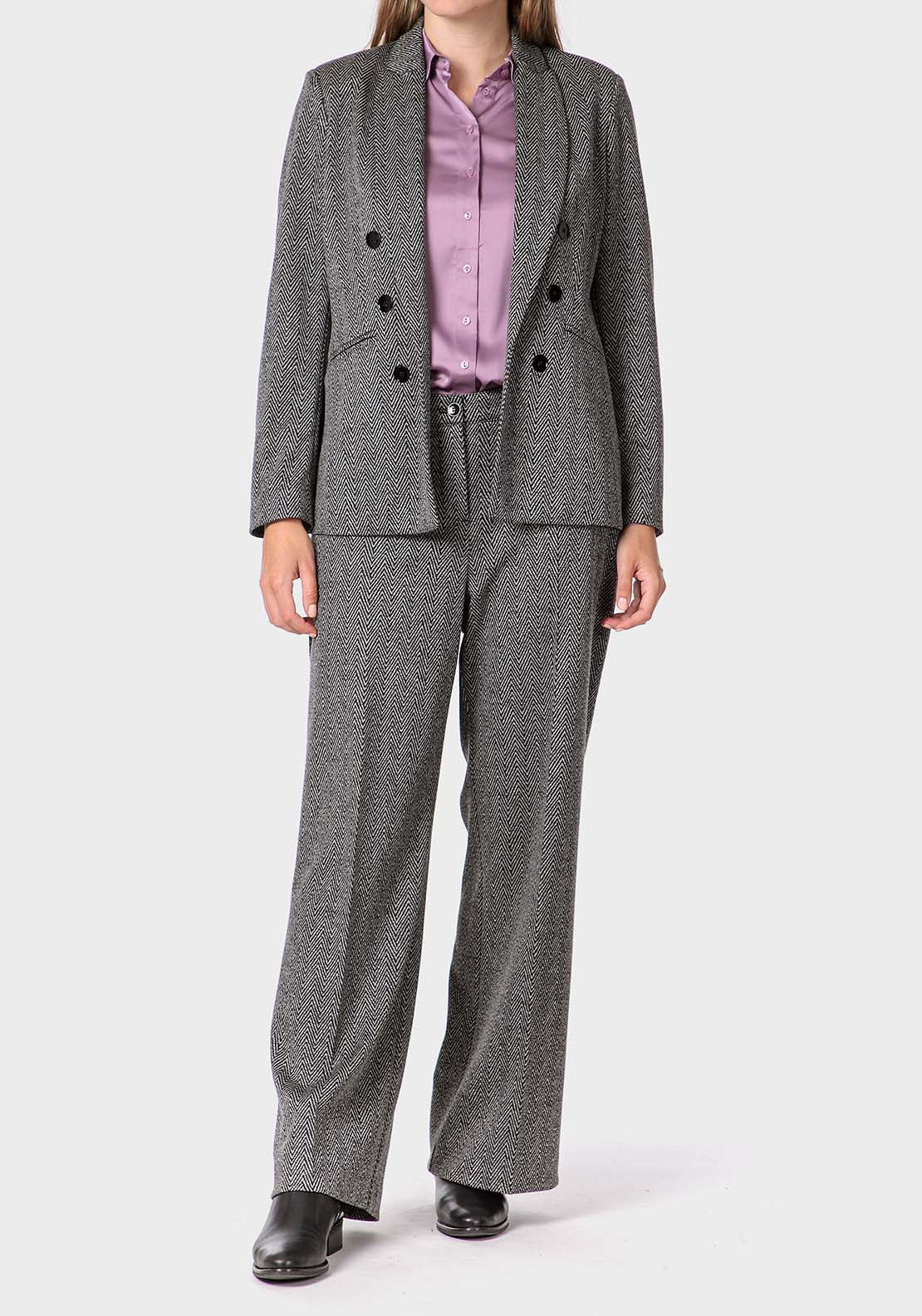 Punt Roma Herringbone Blazer - Grey 3 Shaws Department Stores