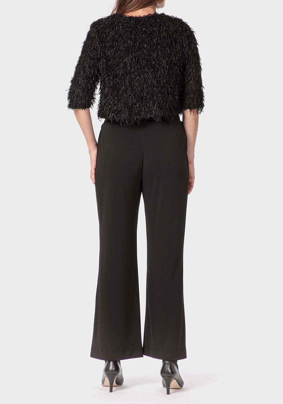 Punt Roma Fringes Jacket - Black 4 Shaws Department Stores