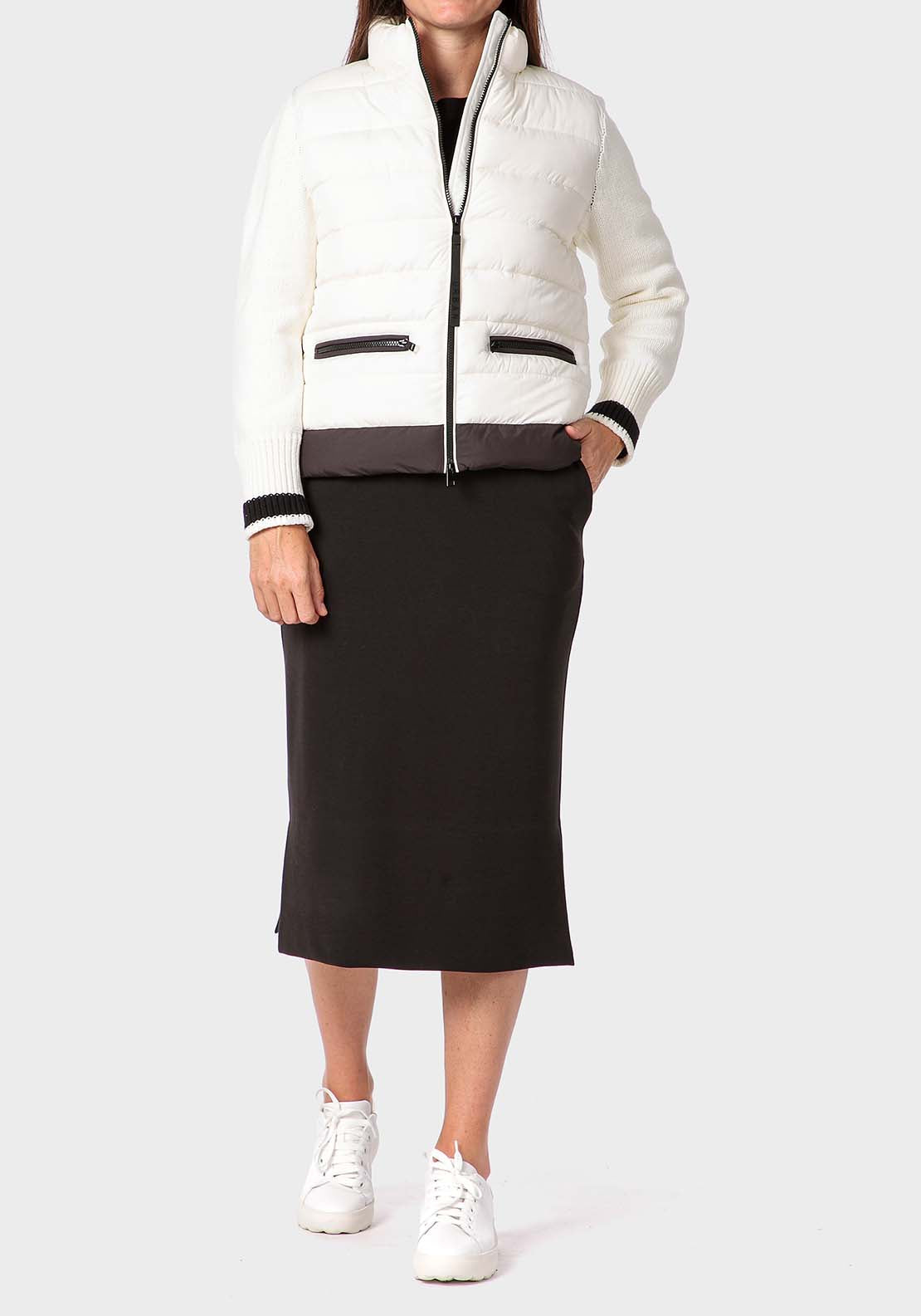 Punt Roma Padded Jacket - White 3 Shaws Department Stores