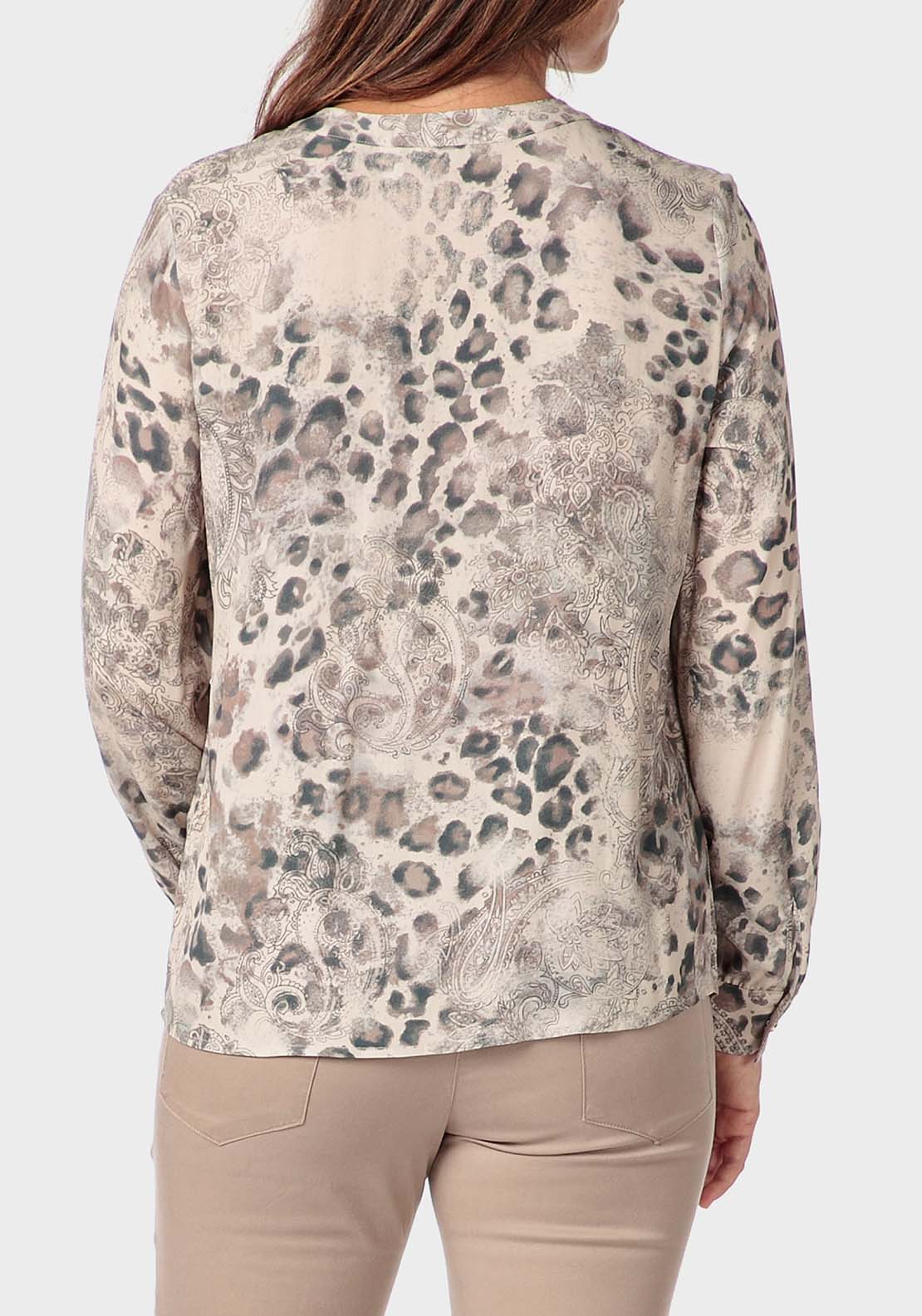 Punt Roma Animal Print Shirt - Beige 2 Shaws Department Stores