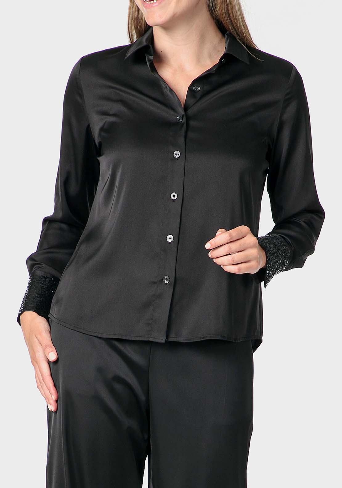 Punt Roma Black Shirt - Black 1 Shaws Department Stores