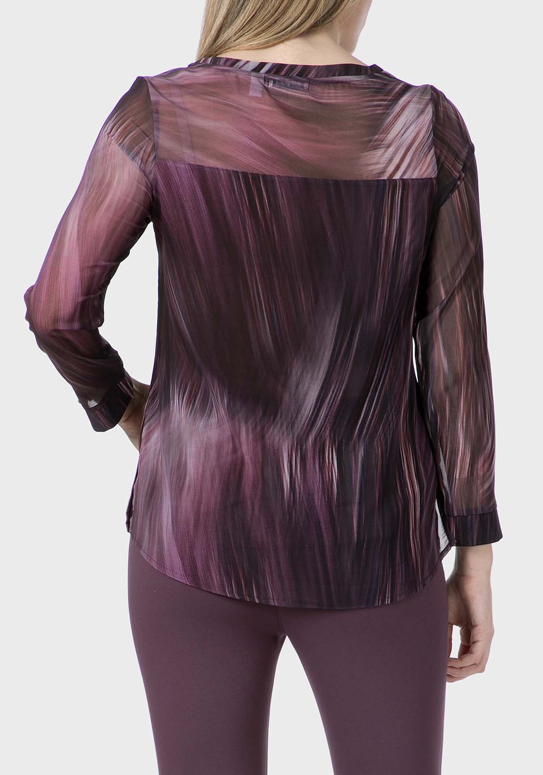 Punt Roma Printed Loose Fitting Blouse - Purple 2 Shaws Department Stores