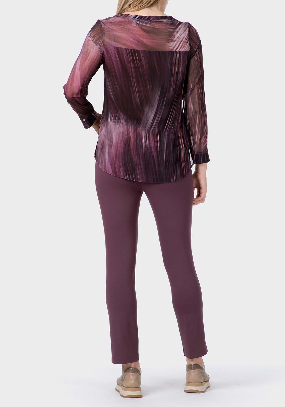 Punt Roma Printed Loose Fitting Blouse - Purple 4 Shaws Department Stores