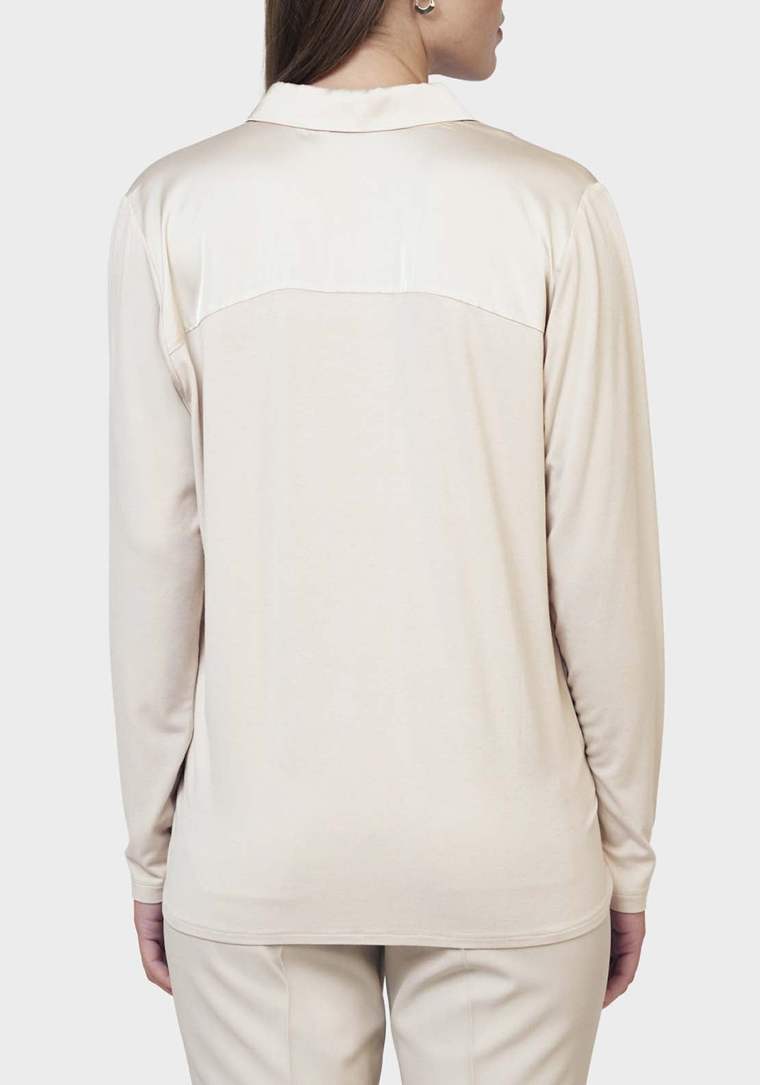 Punt Roma Long Sleeve Blouse - Beige 2 Shaws Department Stores