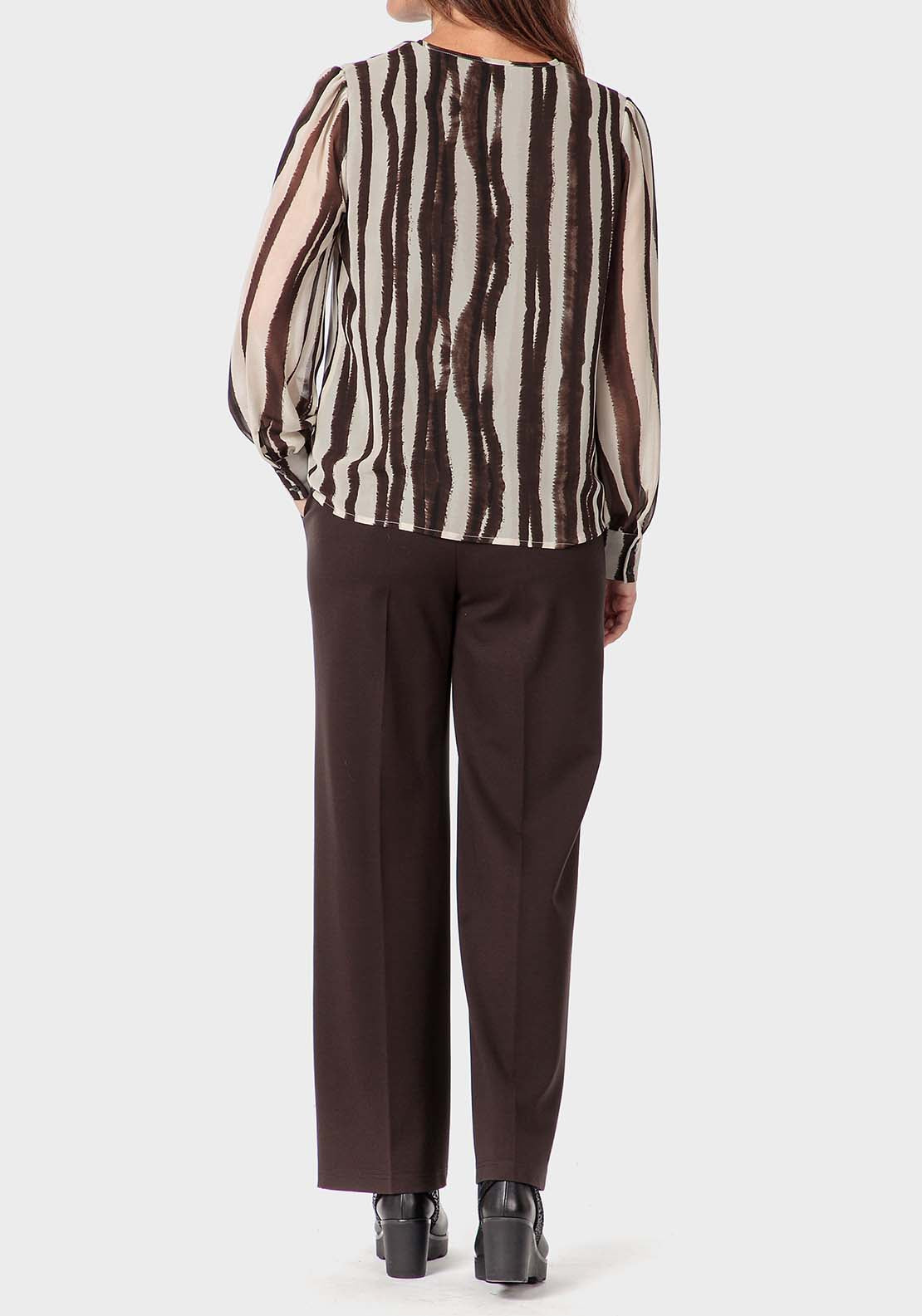 Punt Roma Printed Blouse - Beige 4 Shaws Department Stores