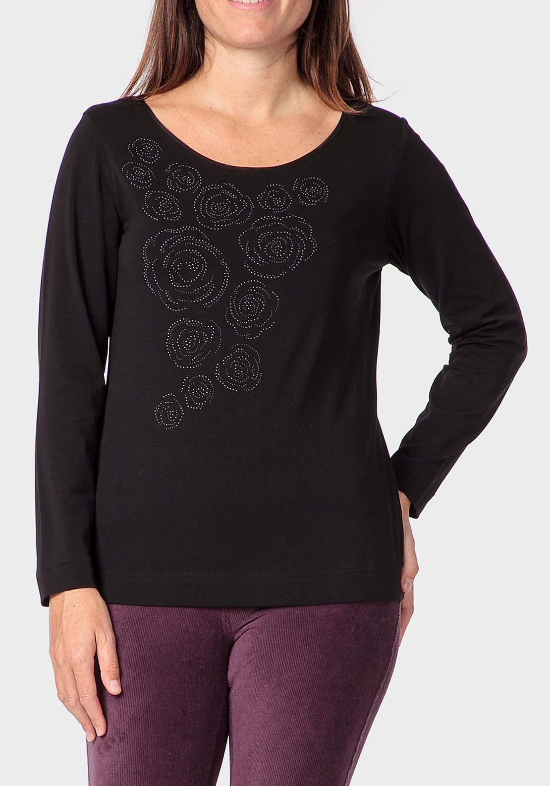 Punt Roma Studded T-Shirt - Black 1 Shaws Department Stores