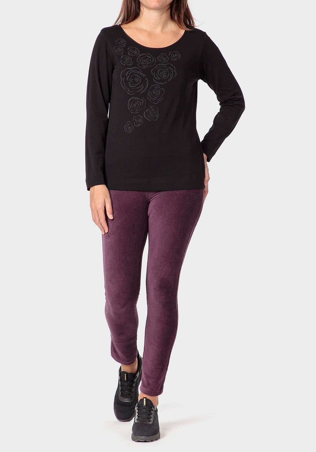 Punt Roma Studded T-Shirt - Black 3 Shaws Department Stores