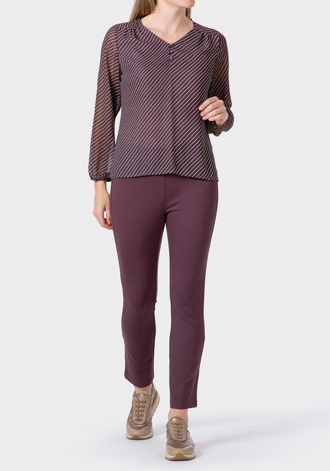 Punt Roma Maroon Blouse - Red 3 Shaws Department Stores