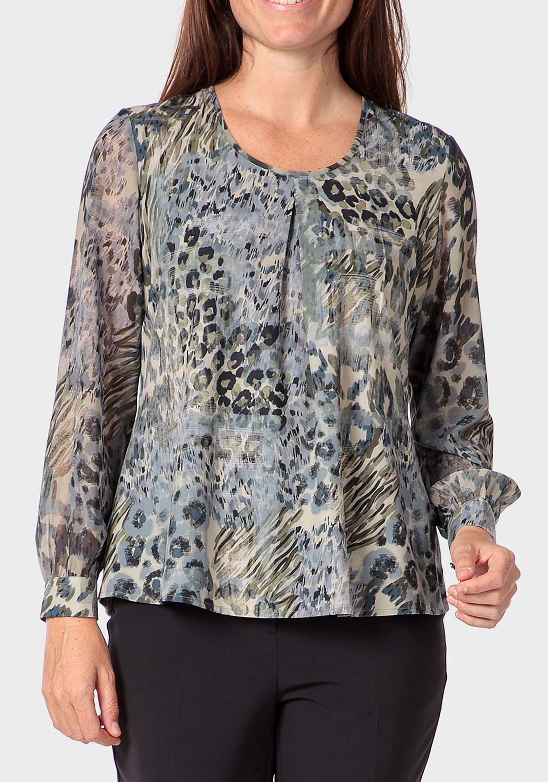 Punt Roma Printed T-Shirt - Green 1 Shaws Department Stores
