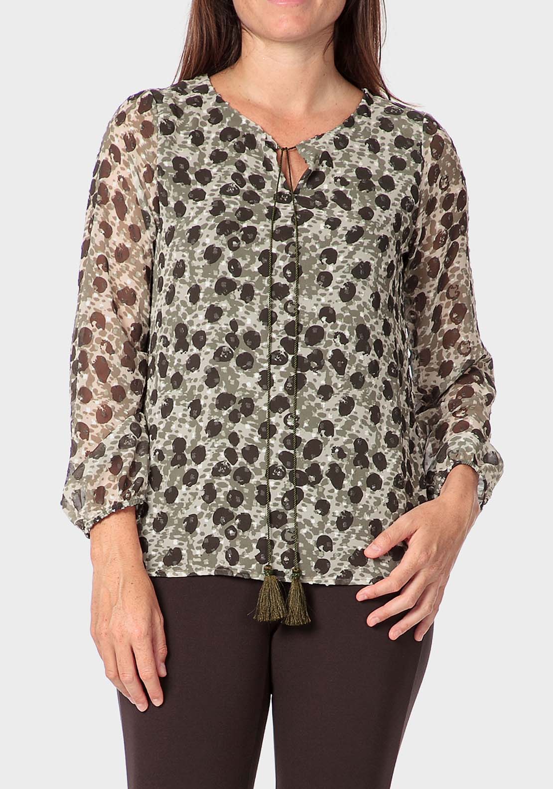 Punt Roma Printed Plumetti T-Shirt - Green 1 Shaws Department Stores