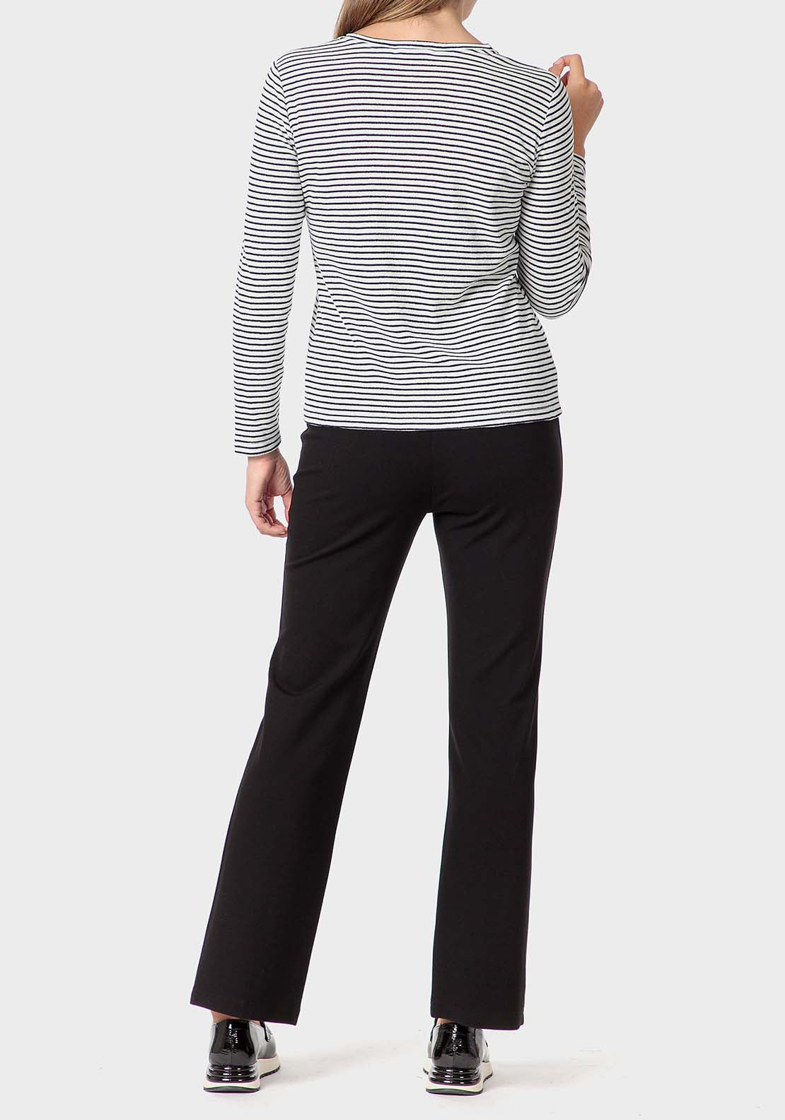 Punt Roma Striped T-Shirt - Black 4 Shaws Department Stores