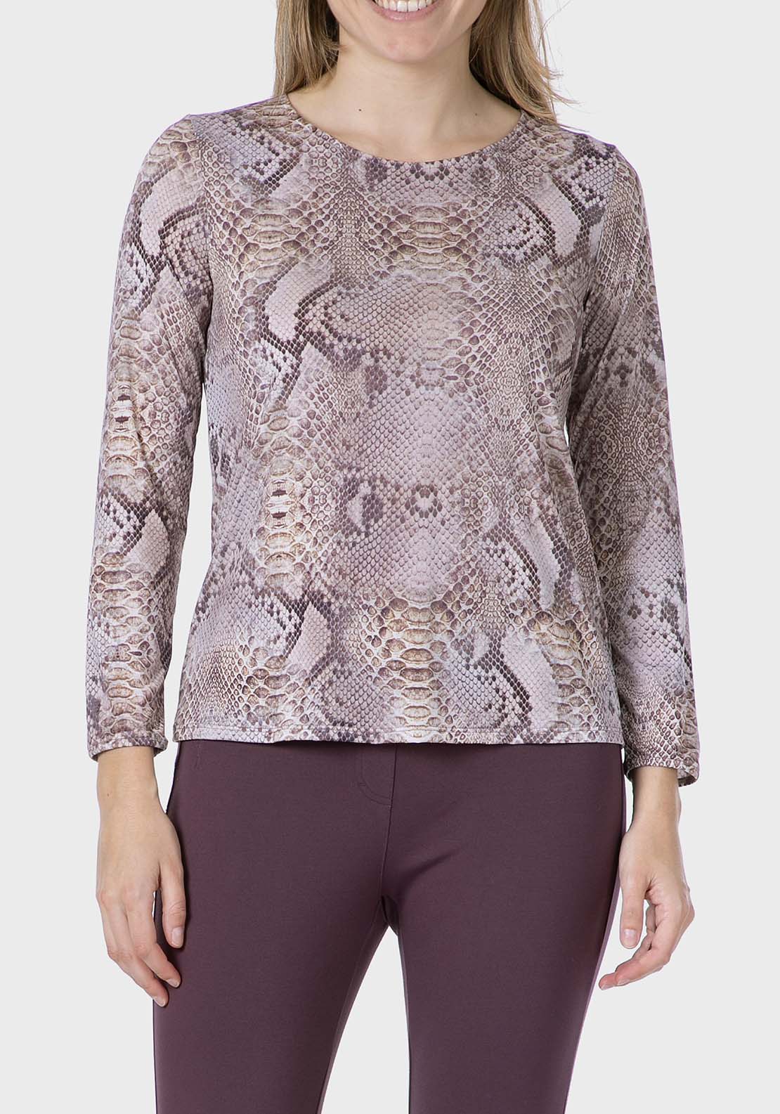 Printed T-Shirt With Gemstones - Purple