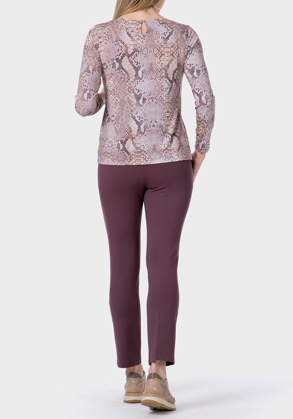 Printed T-Shirt With Gemstones - Purple