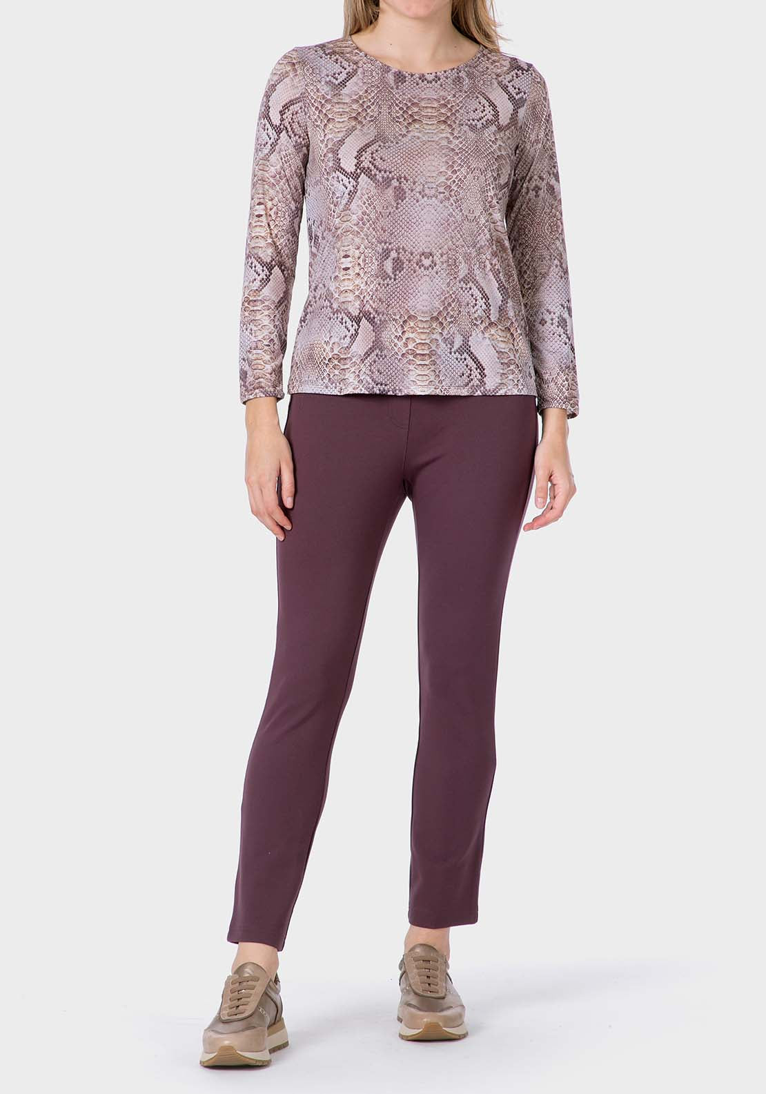 Printed T-Shirt With Gemstones - Purple