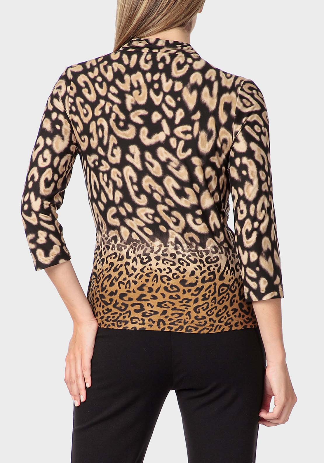 Punt Roma Animal Print T-Shirt - Beige 2 Shaws Department Stores