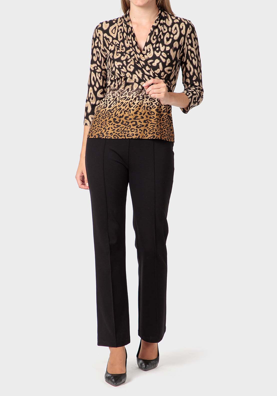 Punt Roma Animal Print T-Shirt - Beige 3 Shaws Department Stores
