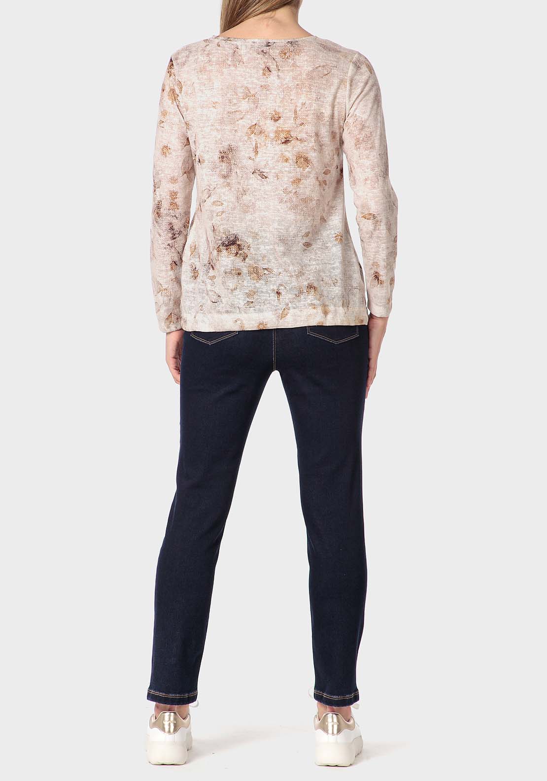 Punt Roma Floral Print T-Shirt - Beige 4 Shaws Department Stores