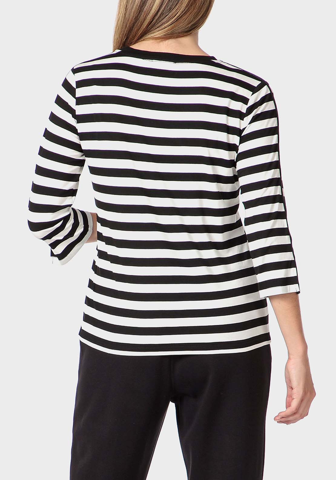 Punt Roma Striped T-Shirt - Black 2 Shaws Department Stores