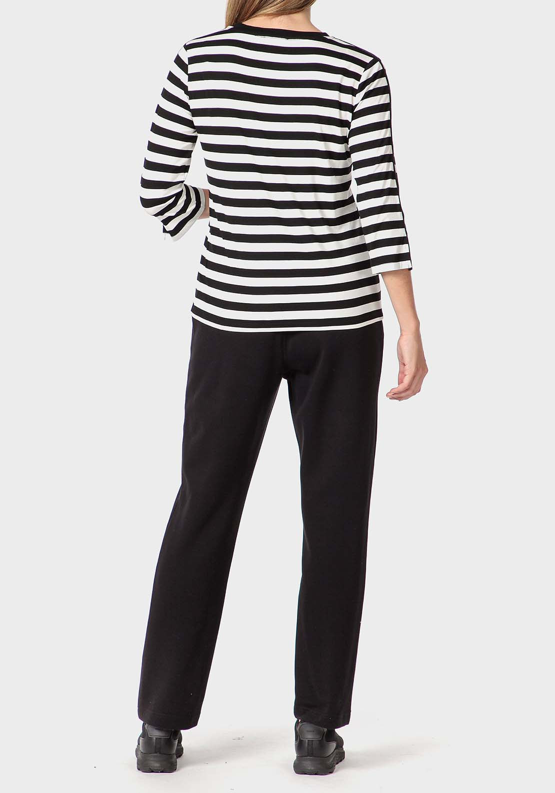 Punt Roma Striped T-Shirt - Black 4 Shaws Department Stores
