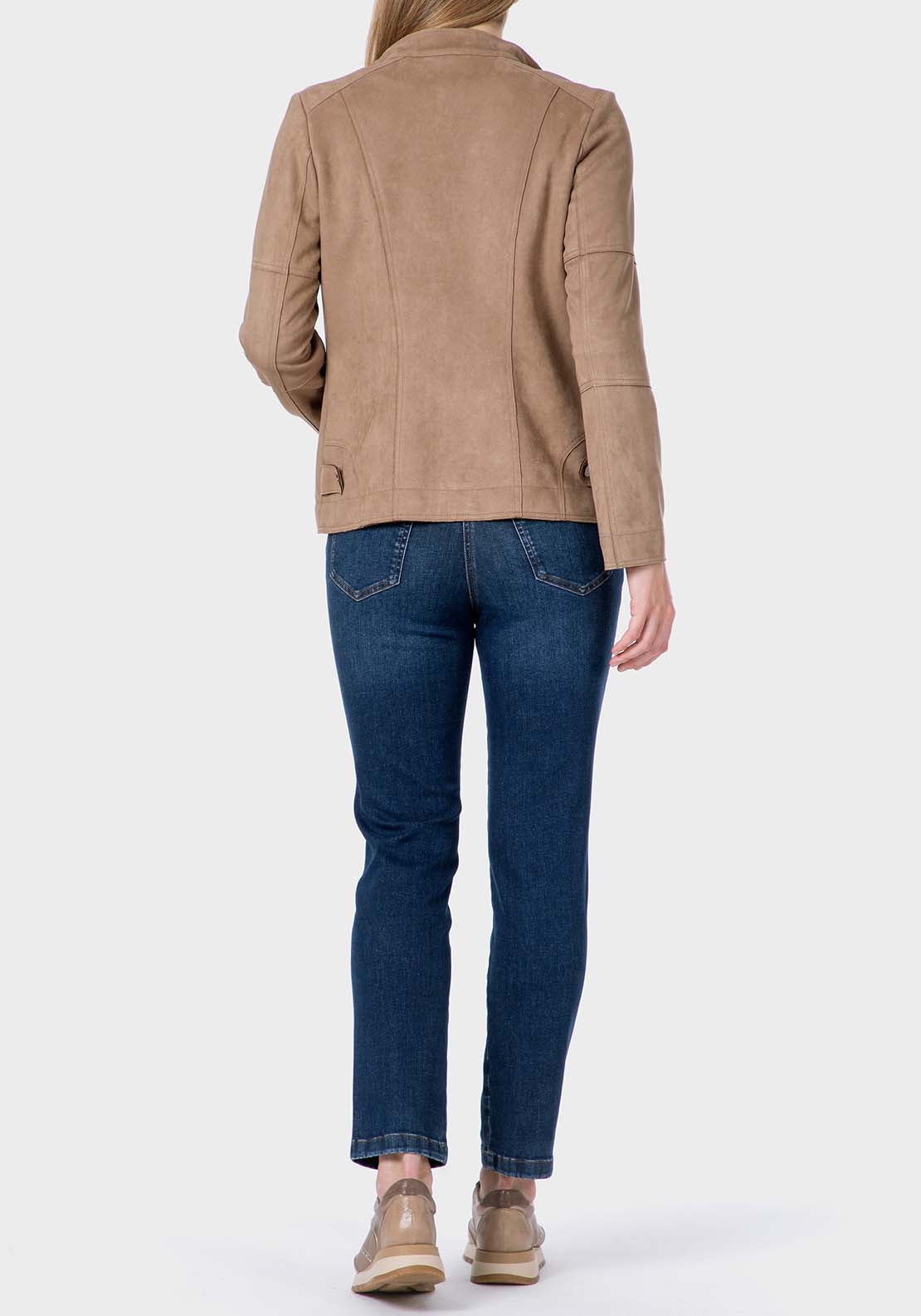 Punt Roma Suede Jacket - Beige Sand 3 Shaws Department Stores