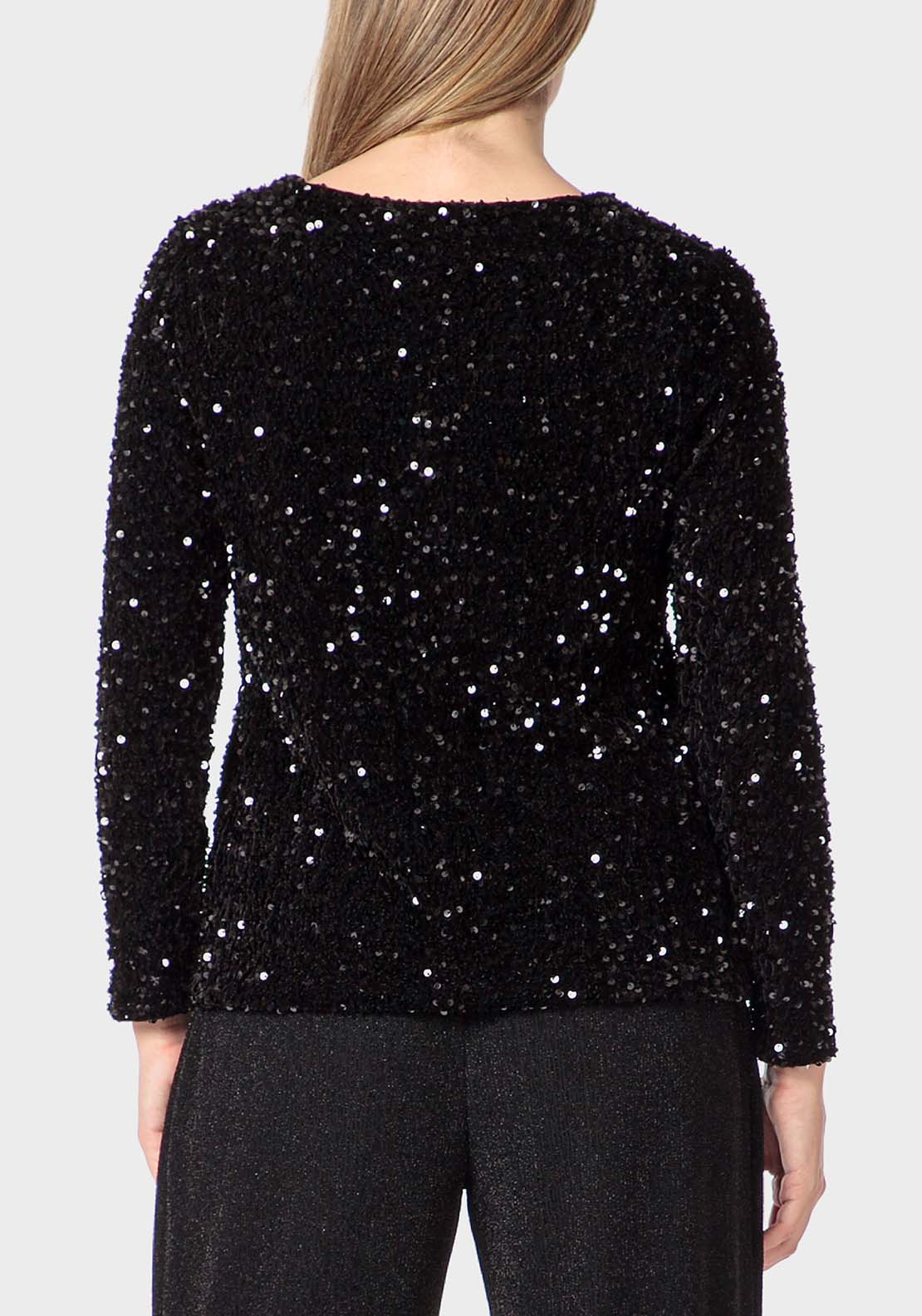 Punt Roma Sequins Jacket - Black 2 Shaws Department Stores