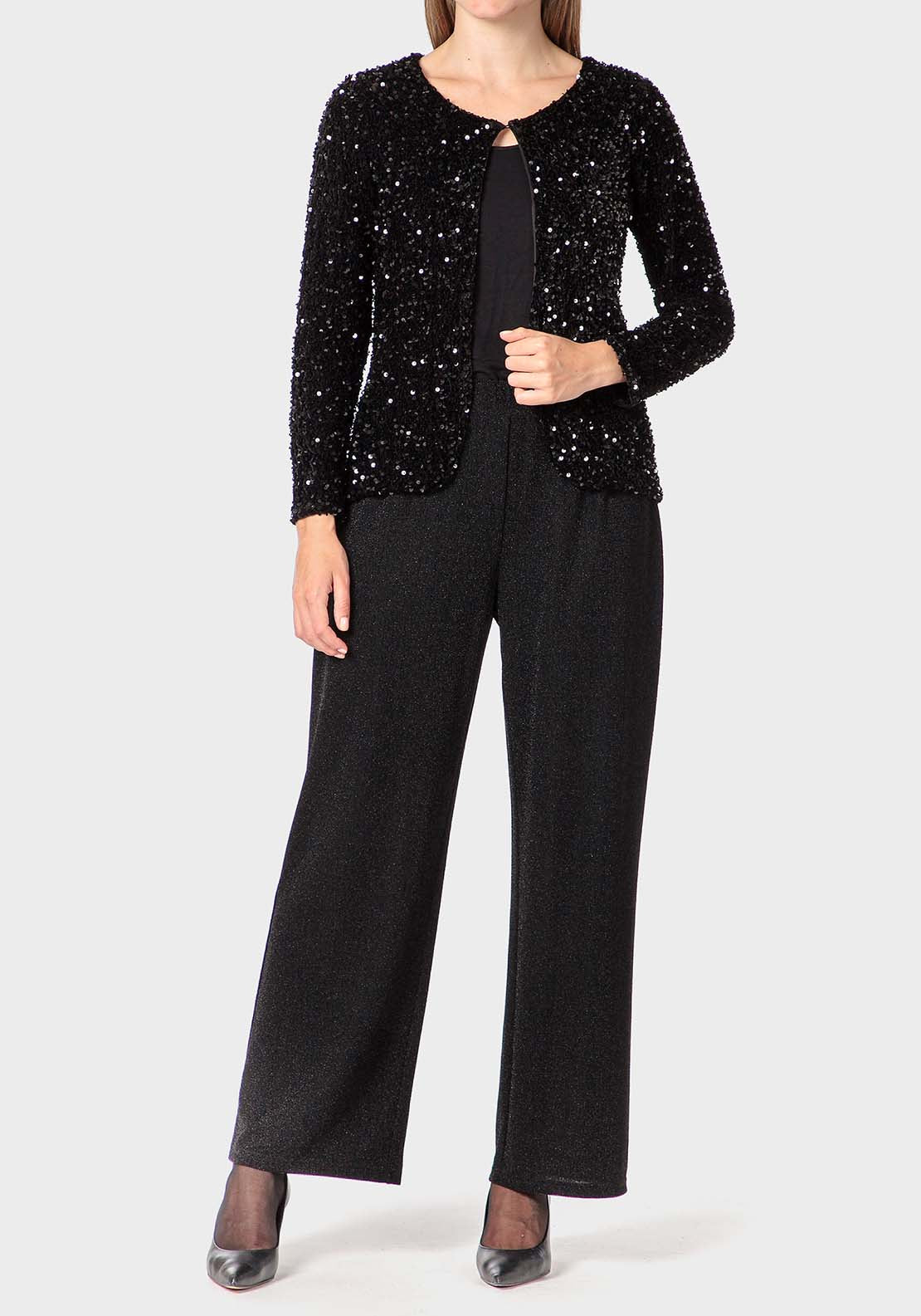 Punt Roma Sequins Jacket - Black 3 Shaws Department Stores