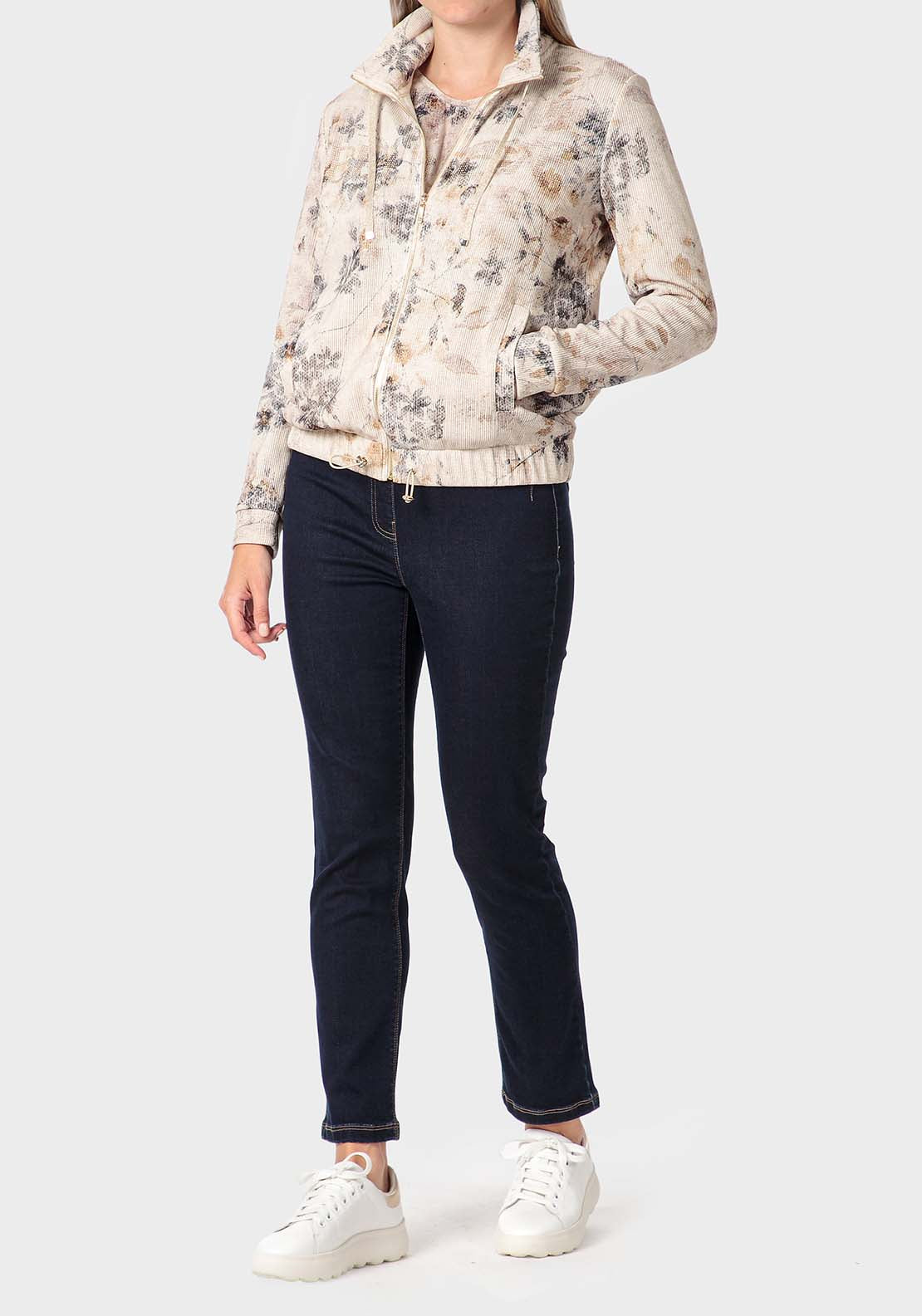 Punt Roma Printed Jacket - Beige 3 Shaws Department Stores
