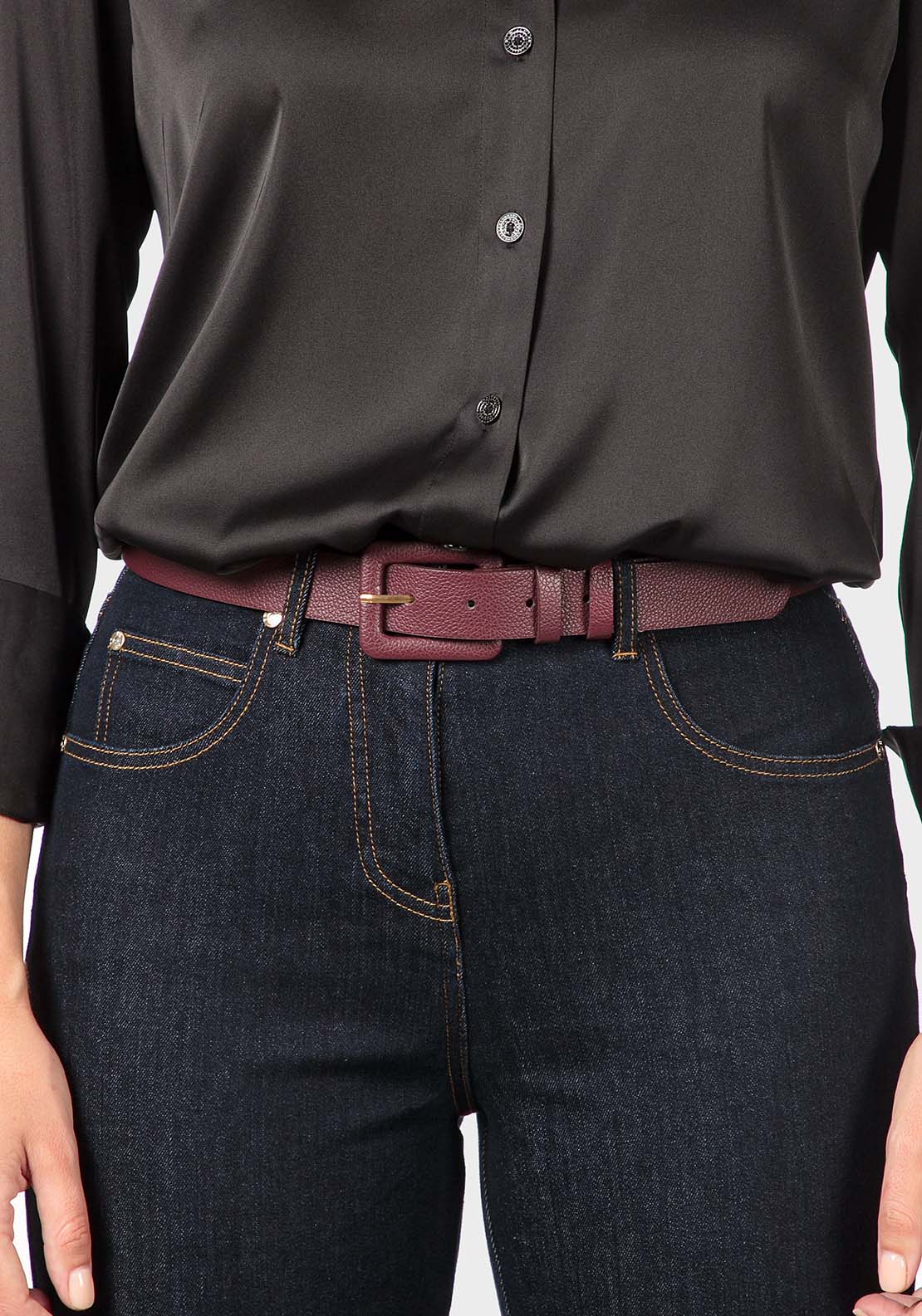 Punt Roma Maroon Belt - Red 2 Shaws Department Stores