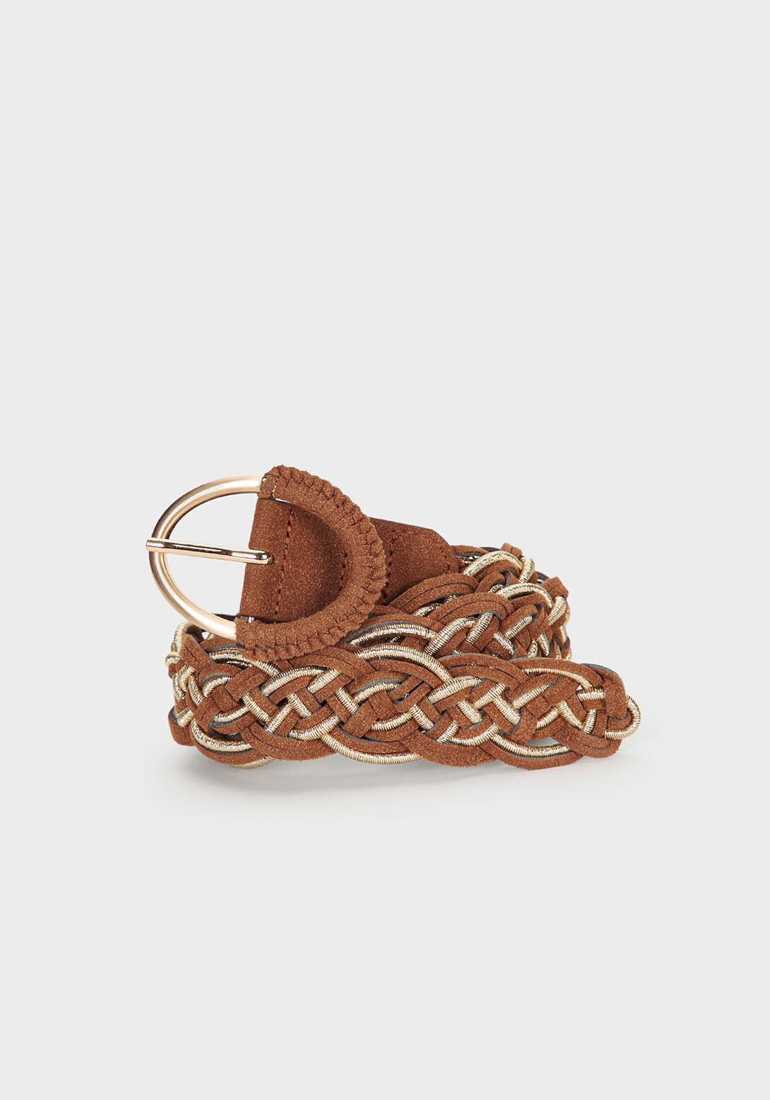 Braided Belt - Beige Camel
