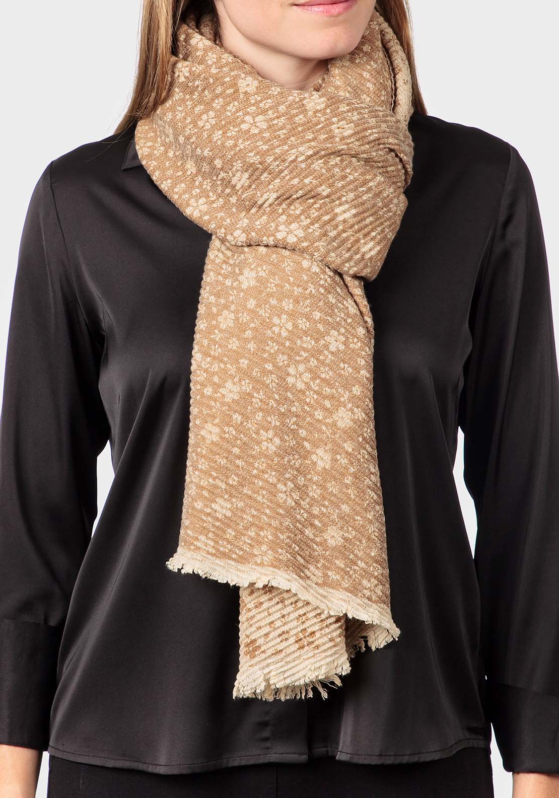Punt Roma Scarf - Beige Camel 1 Shaws Department Stores