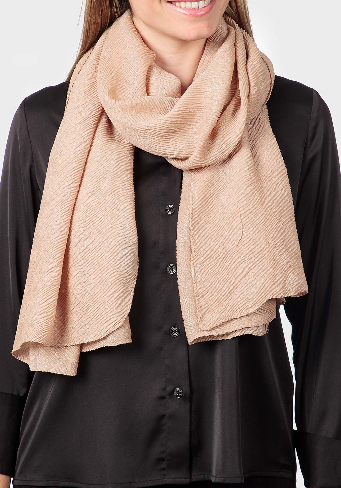 Pleated Pashmina - Beige Sand