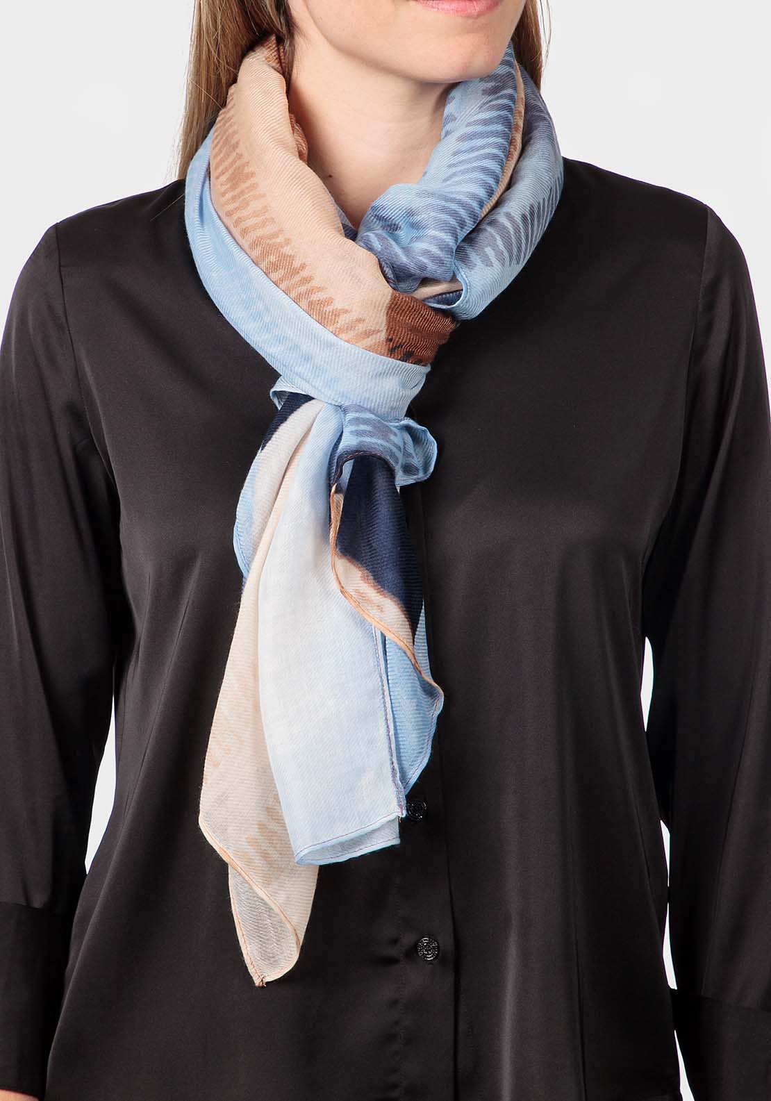 Printed Pashmina - Blue