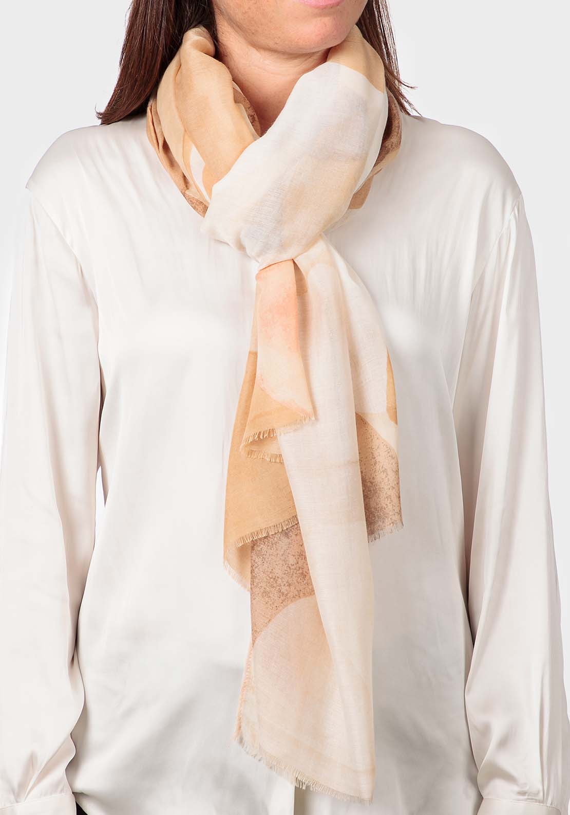 Printed Pashmina - Beige Camel
