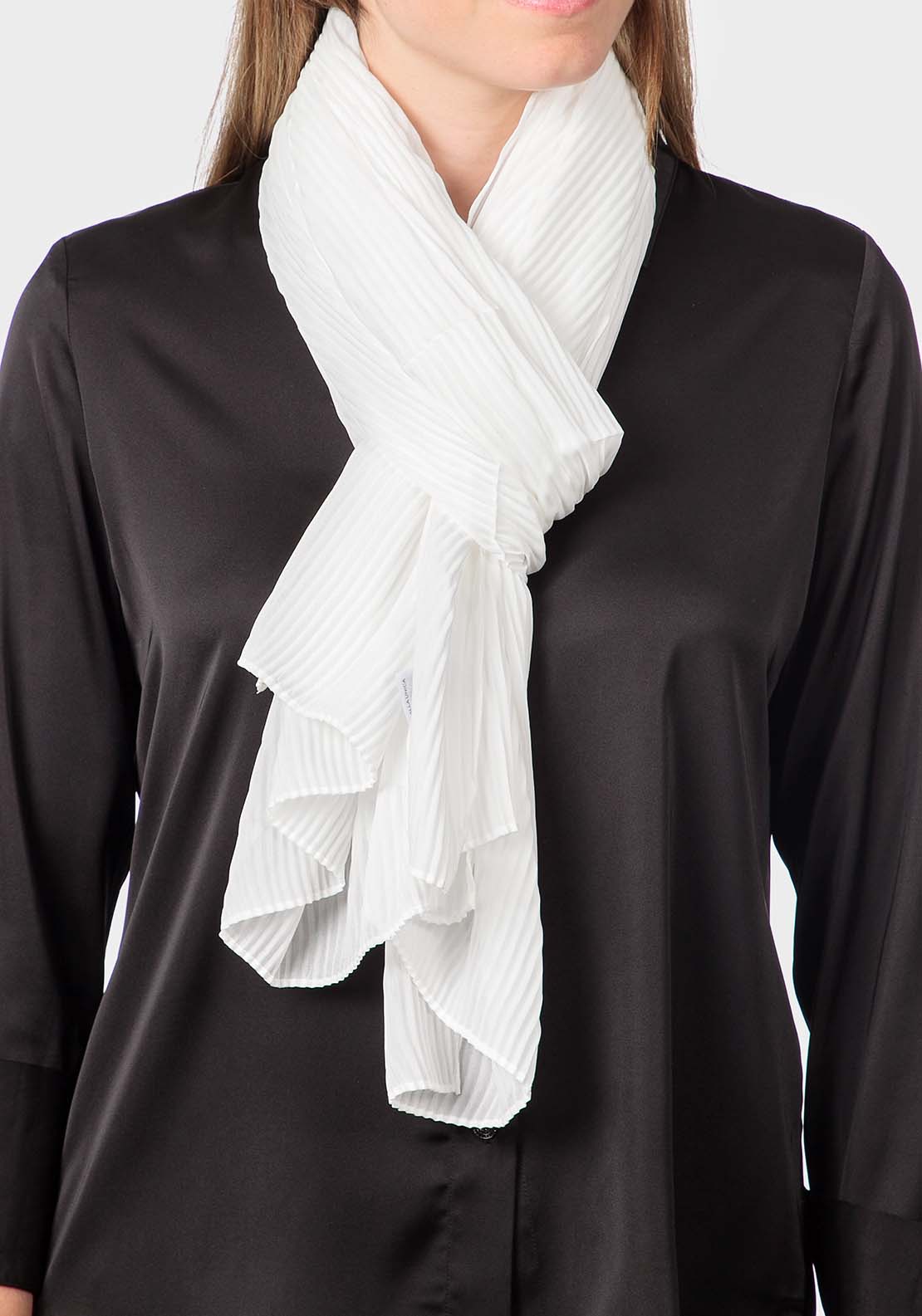 Pleated Foulard - White