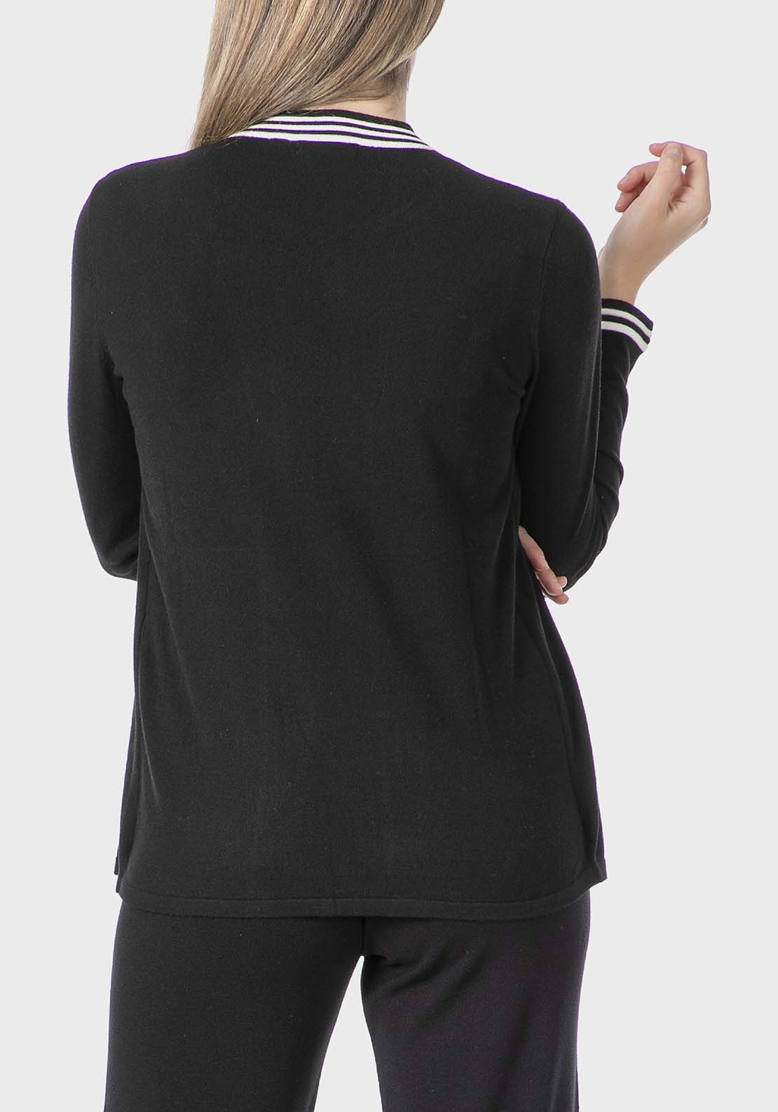 Knitted Faux Twinset - Black