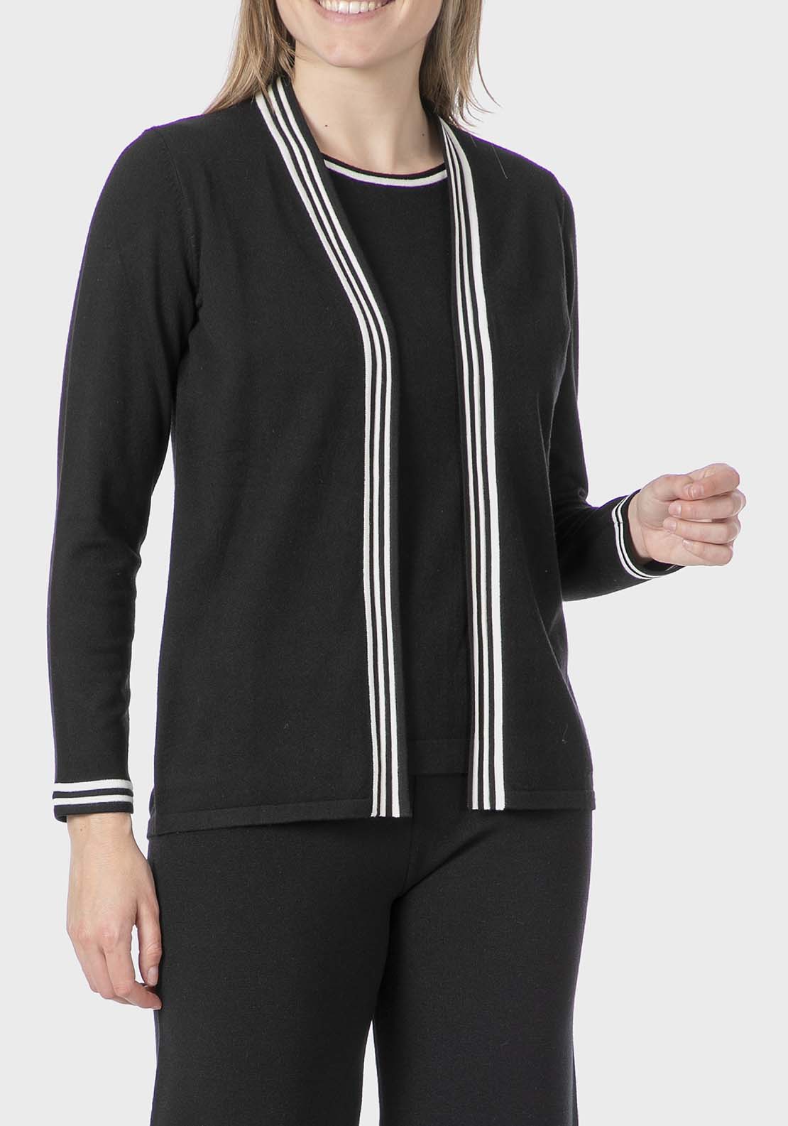 Knitted Faux Twinset - Black