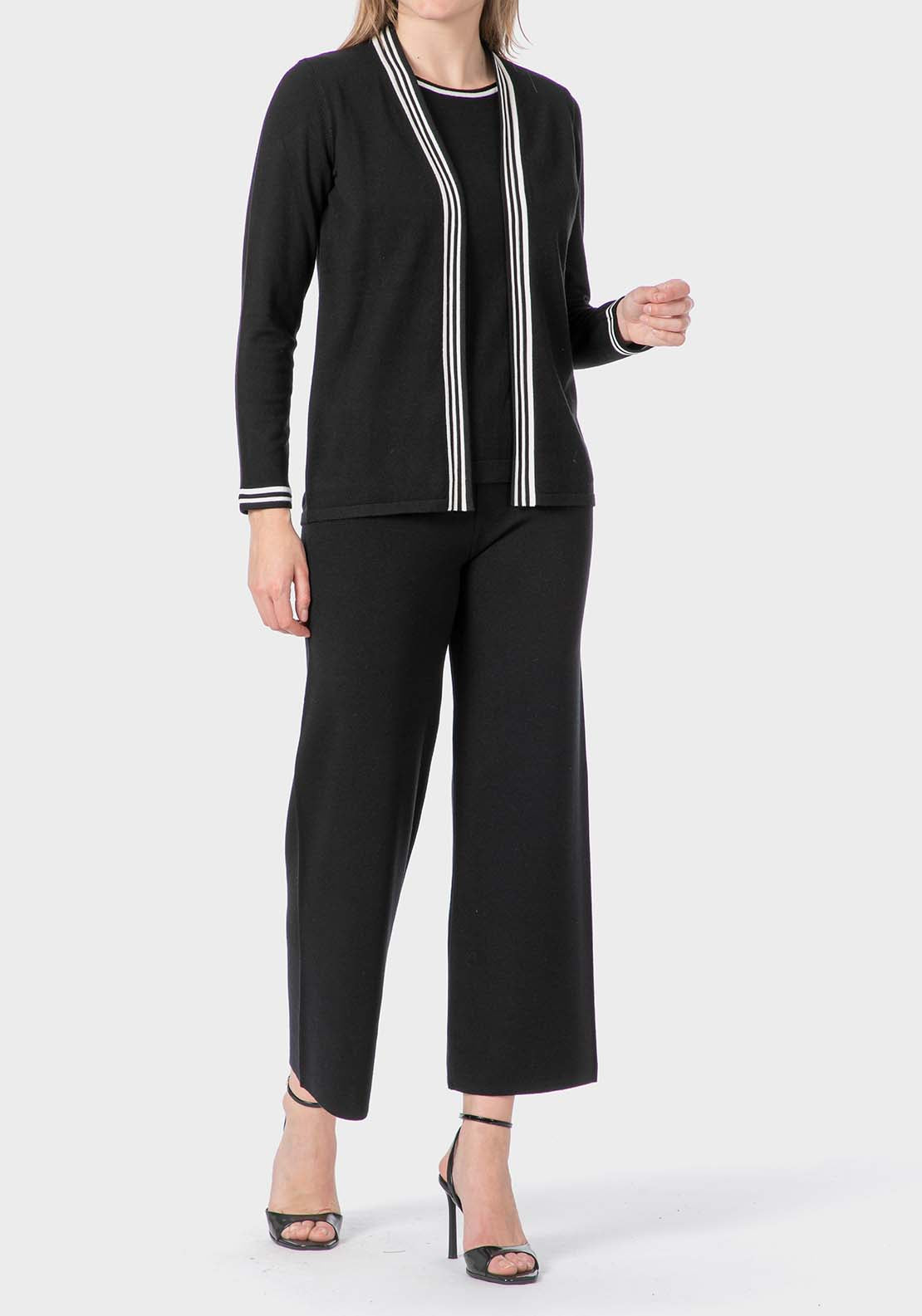 Knitted Faux Twinset - Black