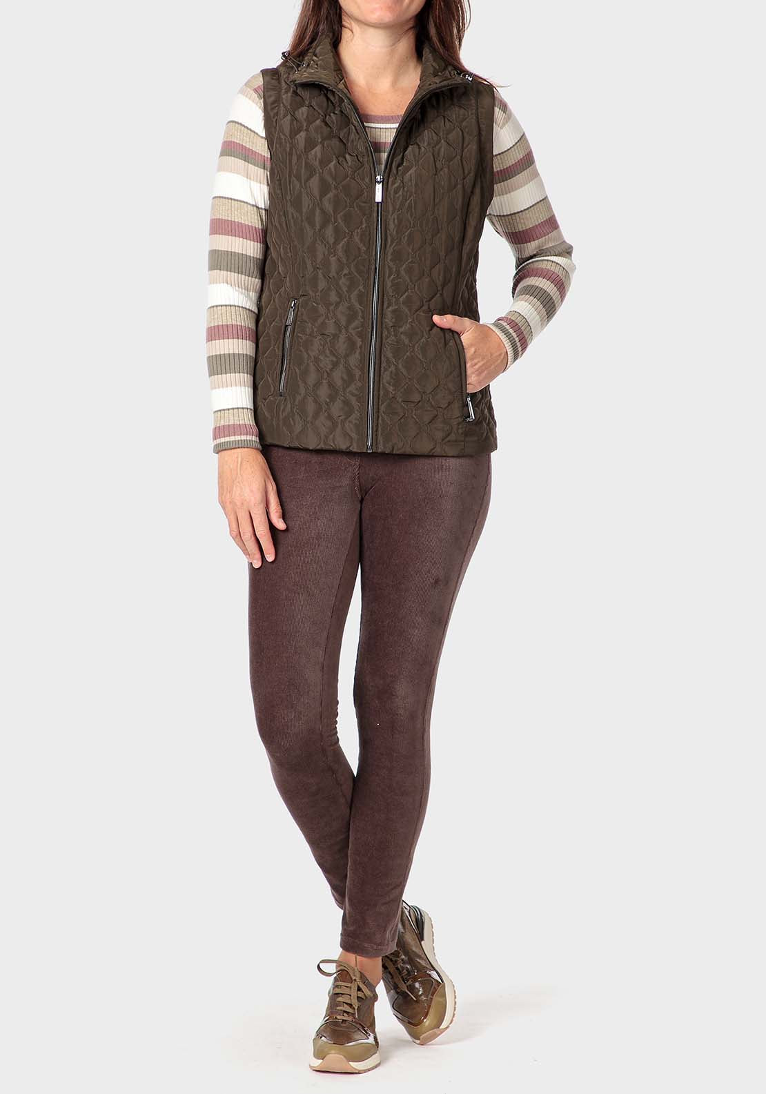 Punt Roma Padded Waistcoat - Green 4 Shaws Department Stores