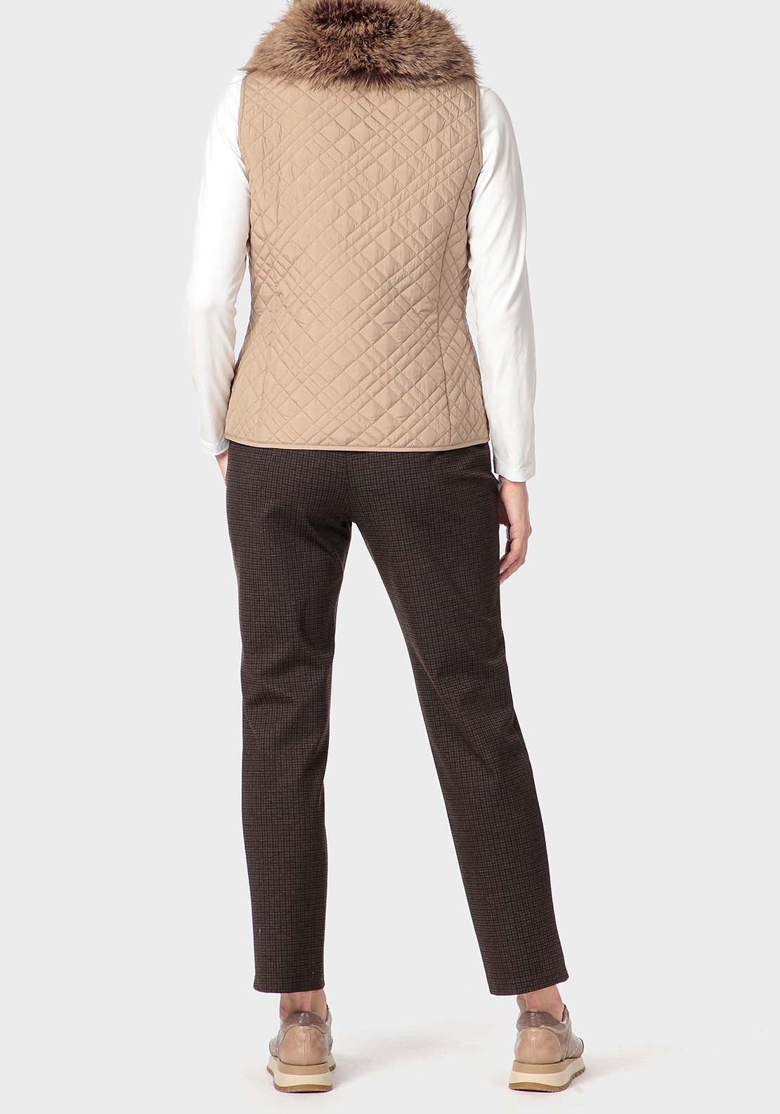 Punt Roma Fur Waistcoat - Beige 4 Shaws Department Stores