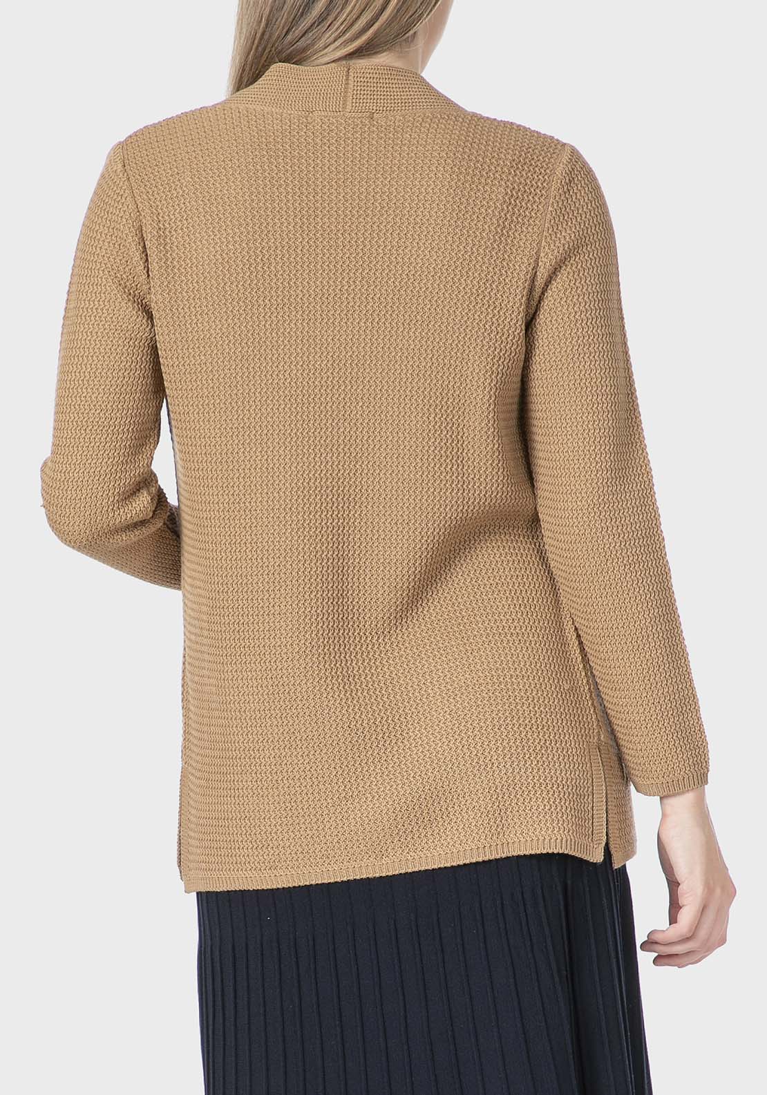 Open Jacket With Pockets - Beige Camel