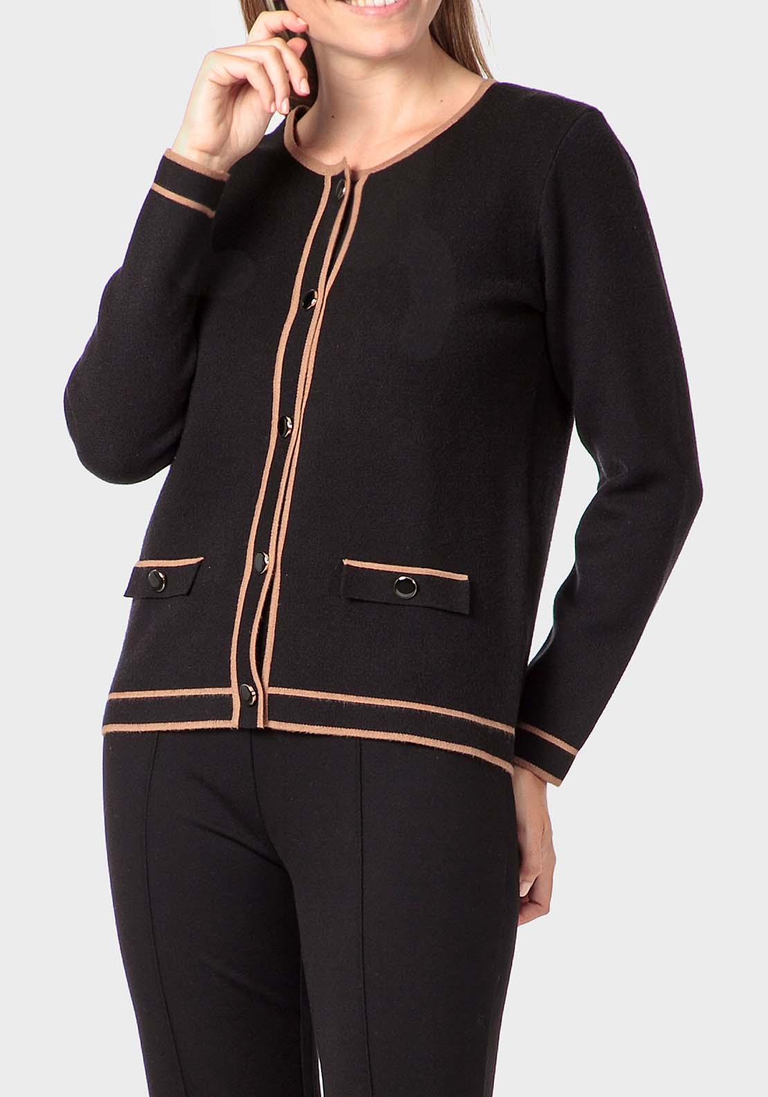 Punt Roma Two Tone Jacket - Black 1 Shaws Department Stores