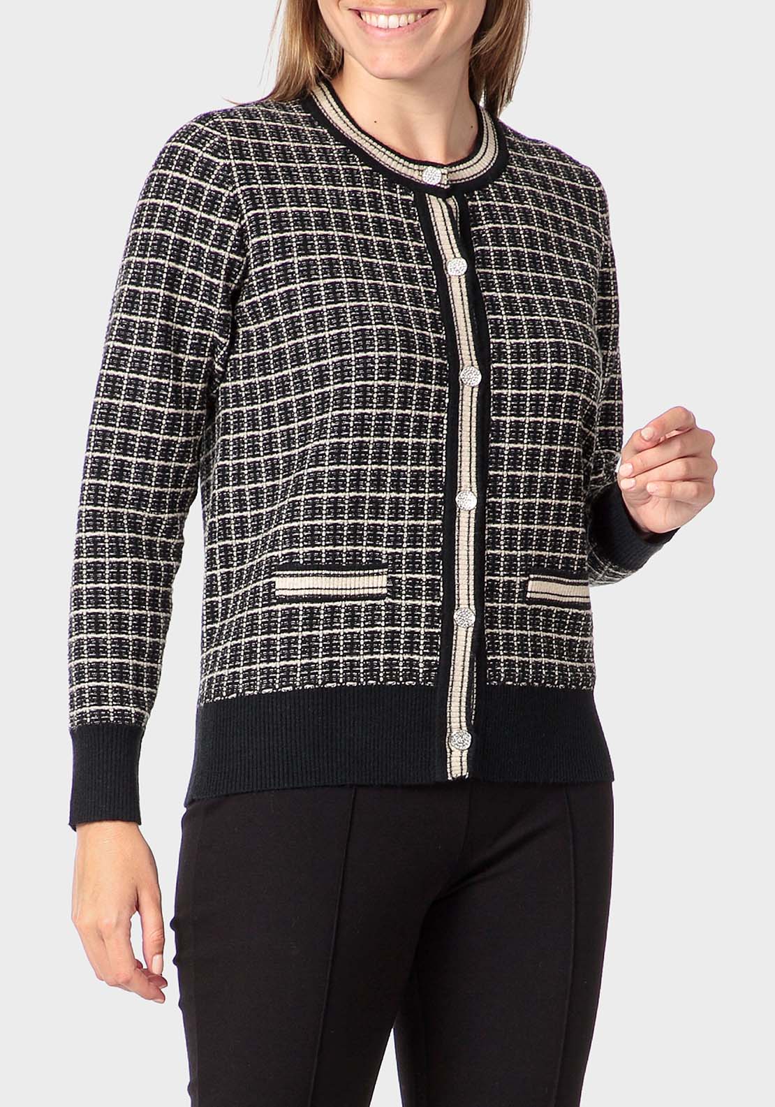 Punt Roma Metallic Thread Jacket - Black 1 Shaws Department Stores