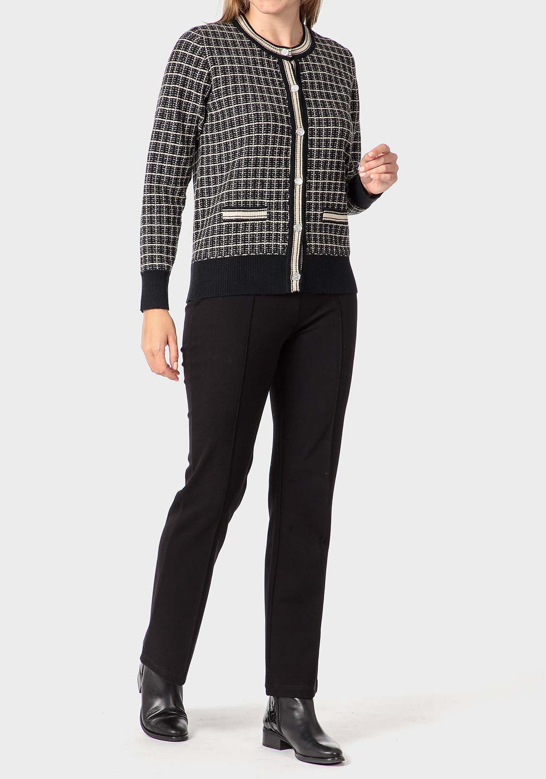 Punt Roma Metallic Thread Jacket - Black 3 Shaws Department Stores