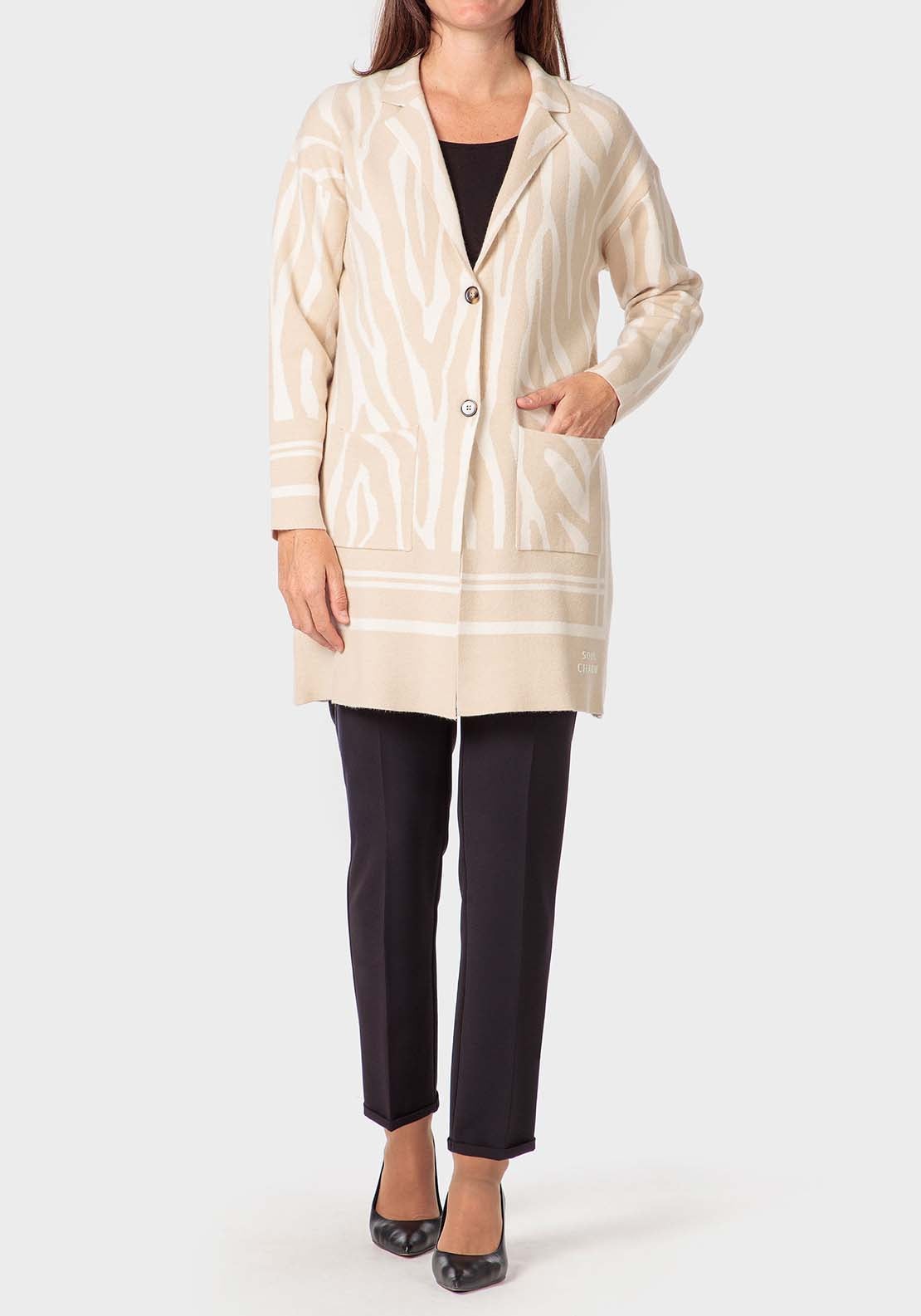 Punt Roma Long Jacket - Beige 3 Shaws Department Stores