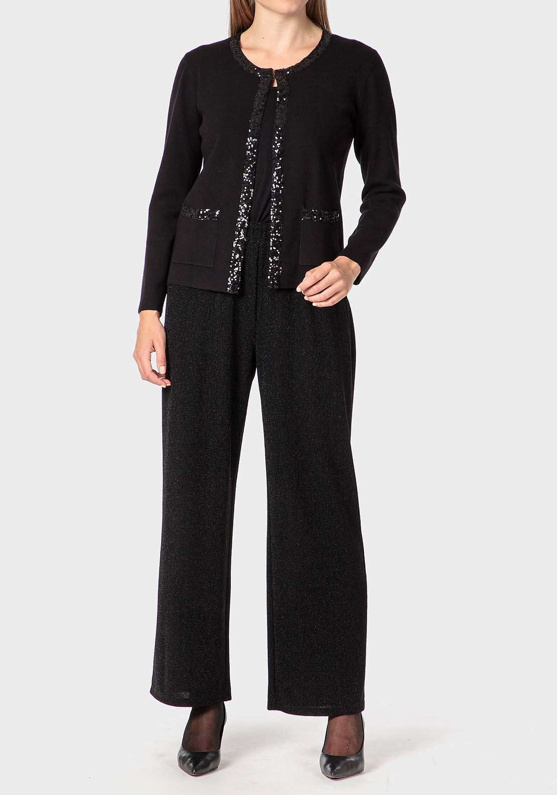 Punt Roma Sequins Jacket - Black 3 Shaws Department Stores