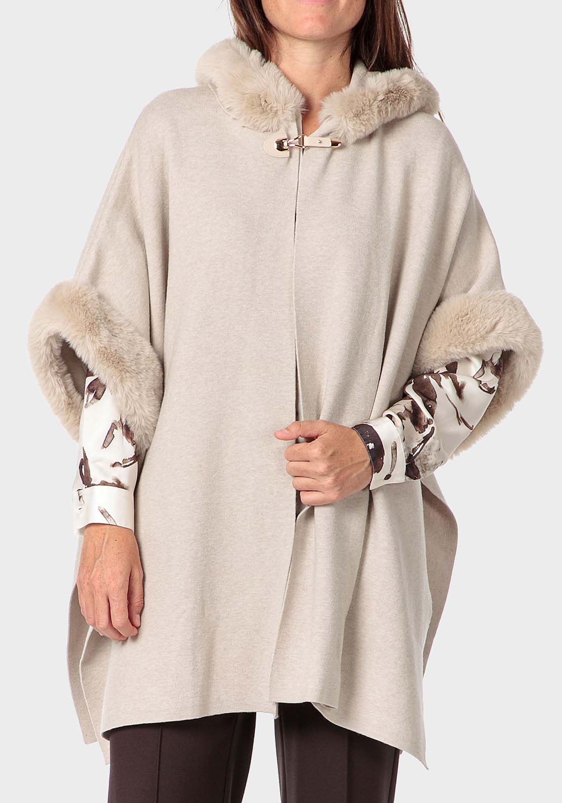 Punt Roma Hooded Cape - Beige 1 Shaws Department Stores