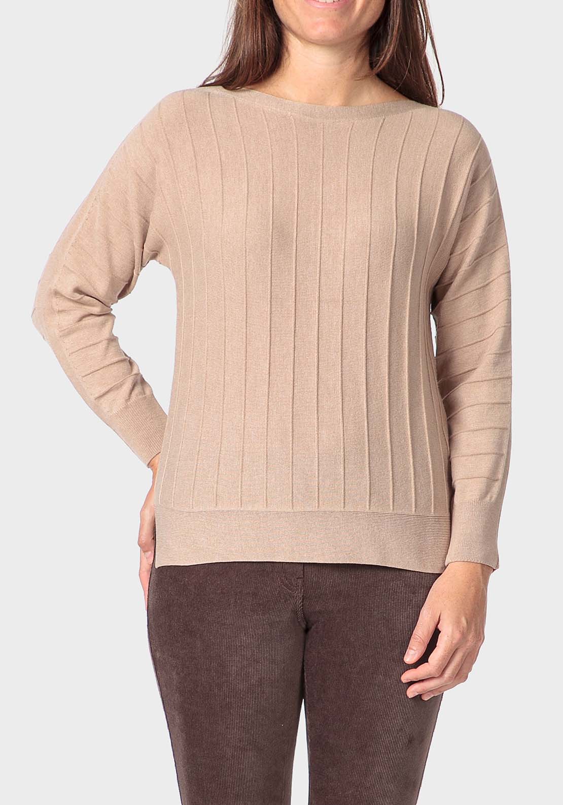 Punt Roma Batwing Sleeve Sweater - Beige 1 Shaws Department Stores