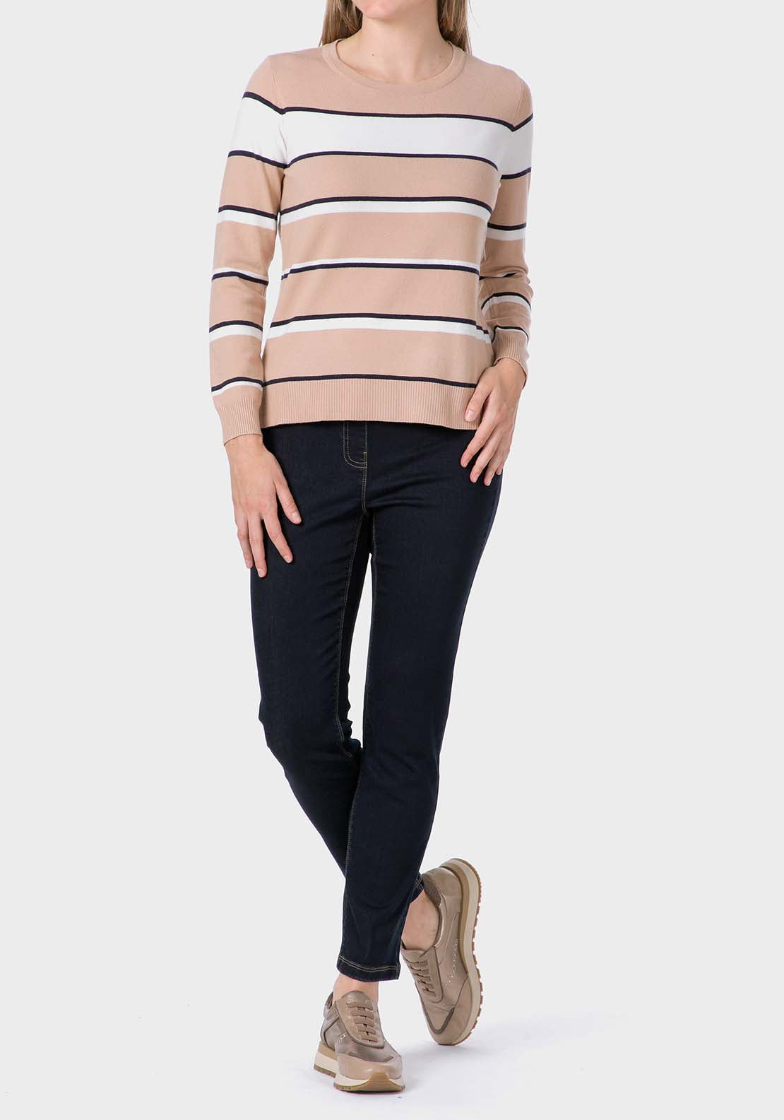 Striped Sweater - Beige