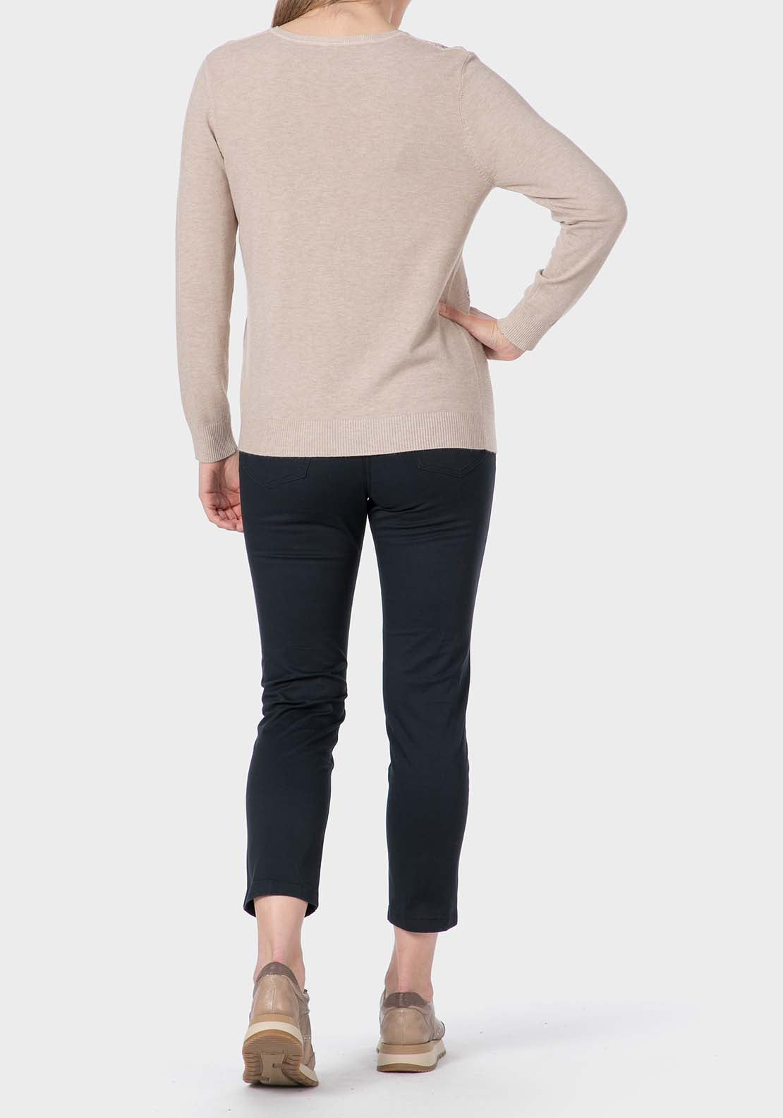 Rhinestone Fantasy Sweater - Beige