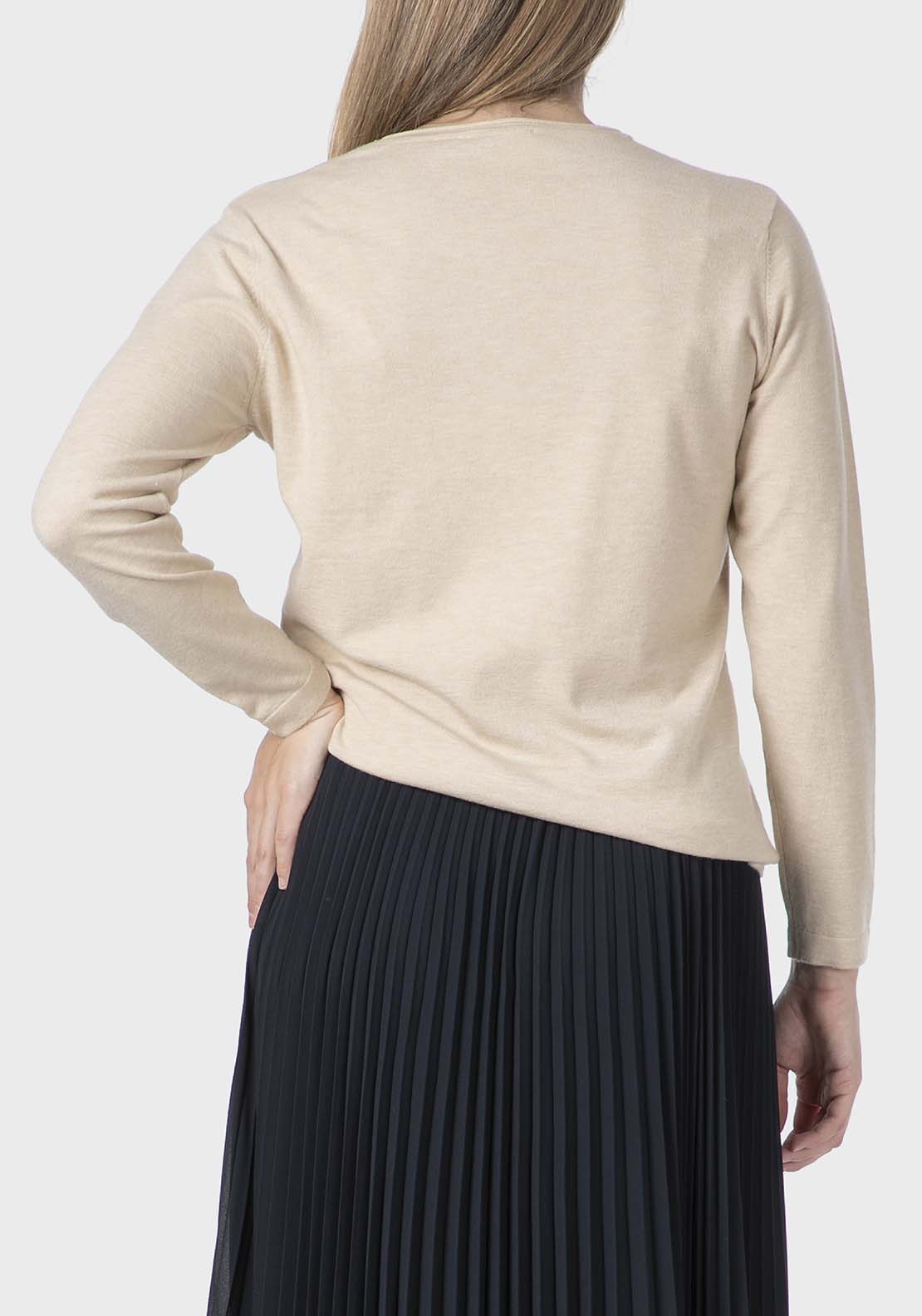Rhinestone Fantasy Sweater - Beige